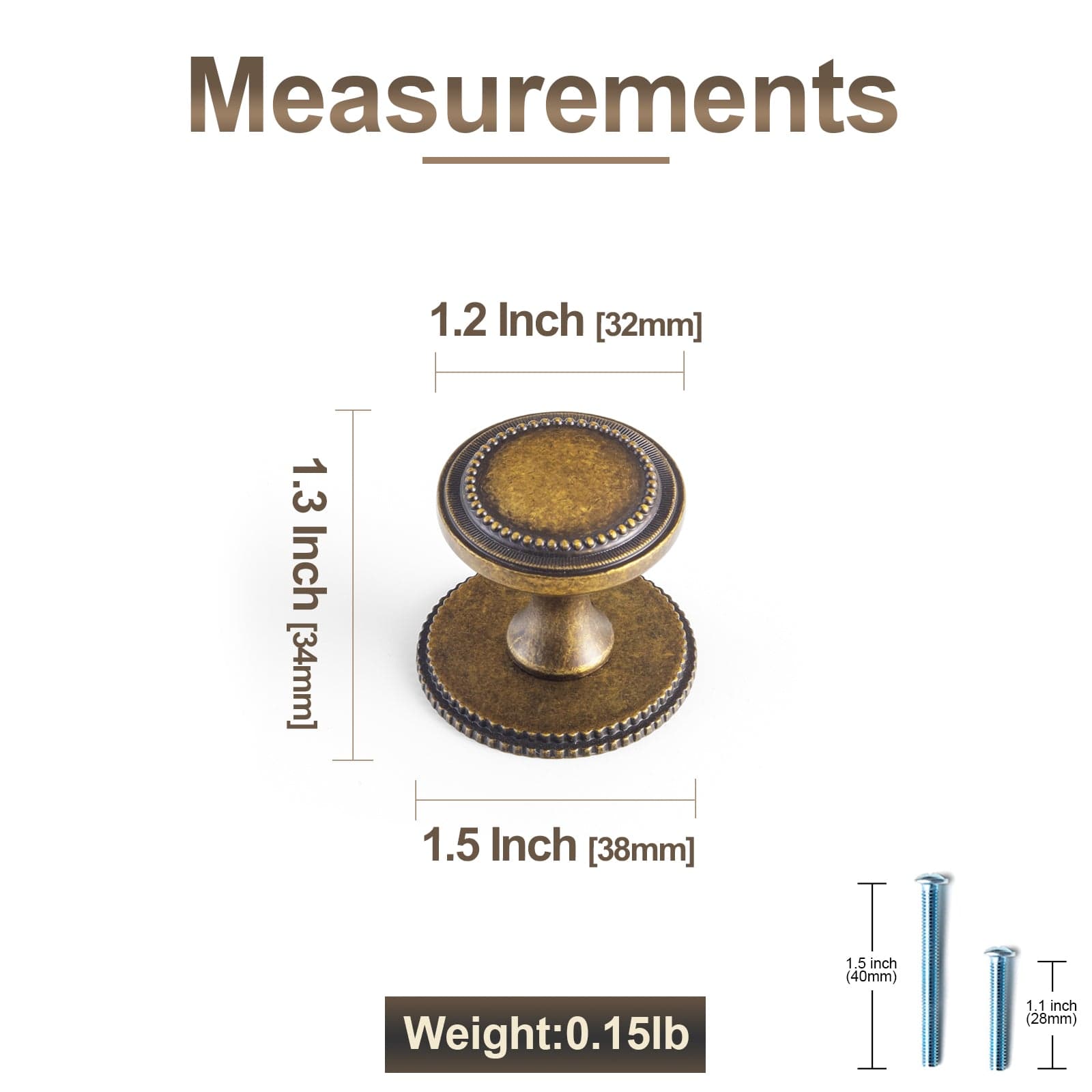 Goo-Ki Antique Brass Zinc Alloy Cabinet Knob with Delicate Decorative Back Plate Set