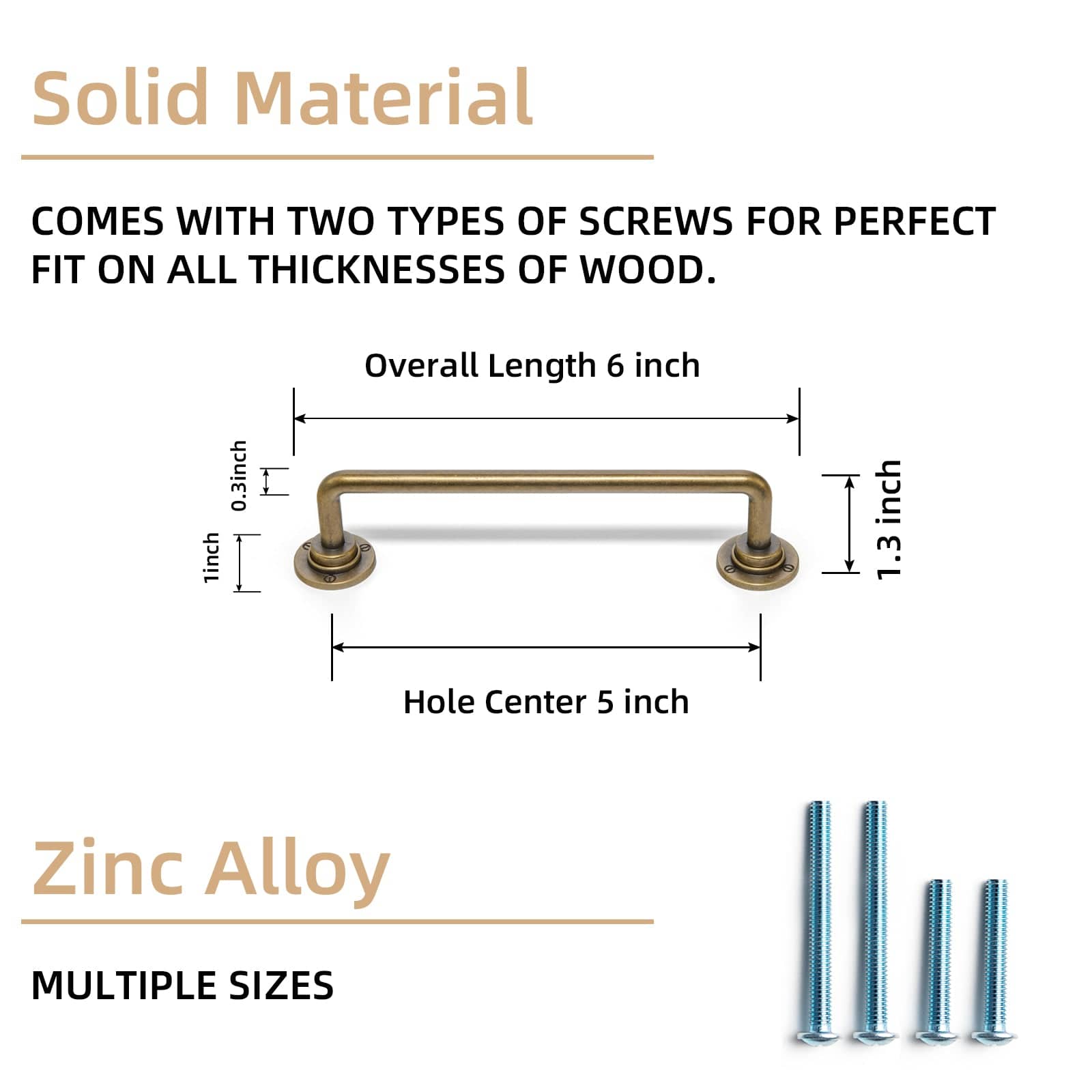 Goo-Ki Antique Brass Zinc Alloy Kitchen Drawer Pulls Bar Pull With Back Plate