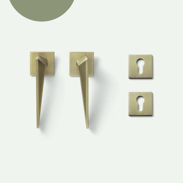 Goo-Ki Antique Bronze / All Set / Ordinary Lock Body Nordic Bedroom Door Handle Silent Door Lock Interior Bronze Door Lock