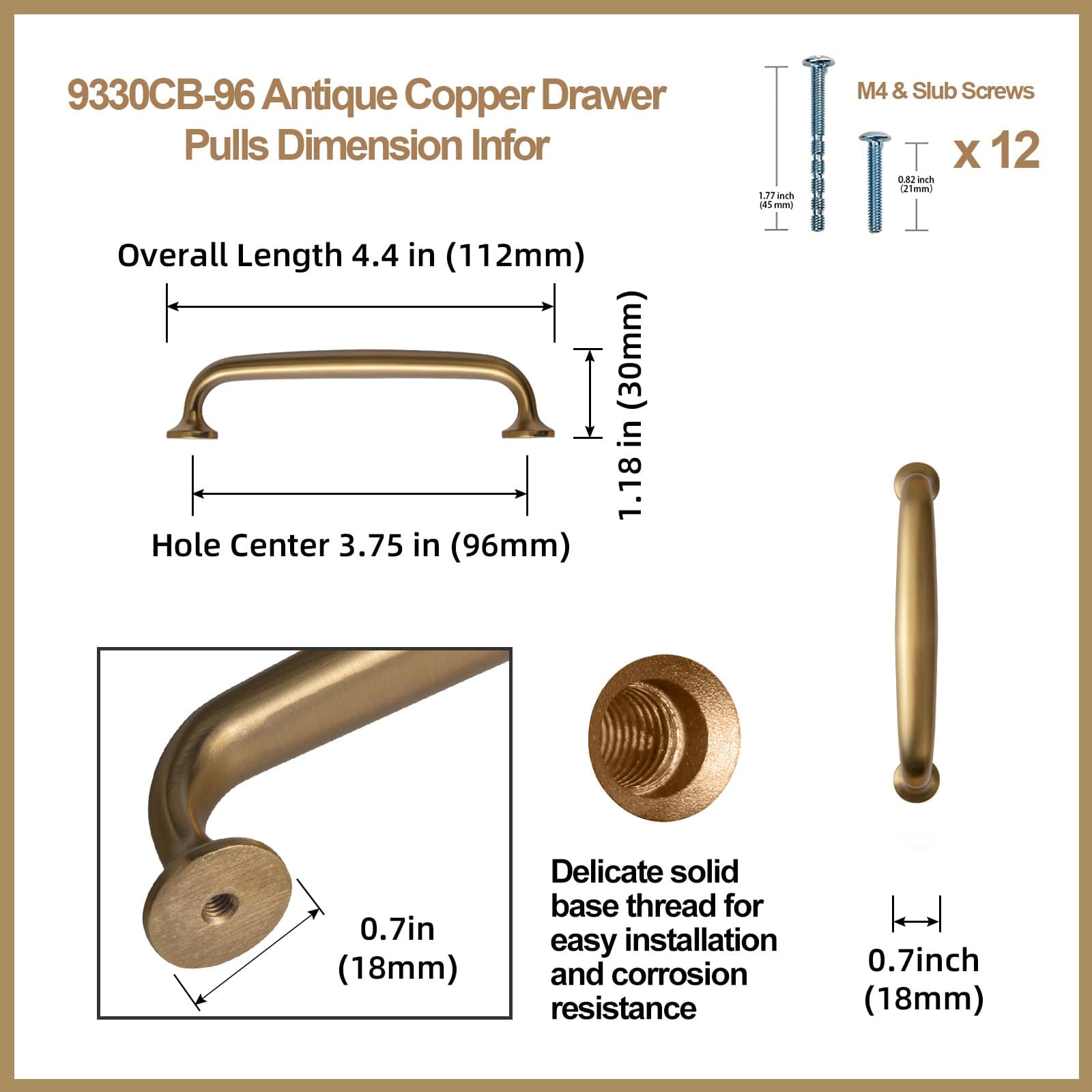 Goo-Ki Antique Bronze Drawer Pulls Solid Vintage Retro Bar Pull Furniture Hardware