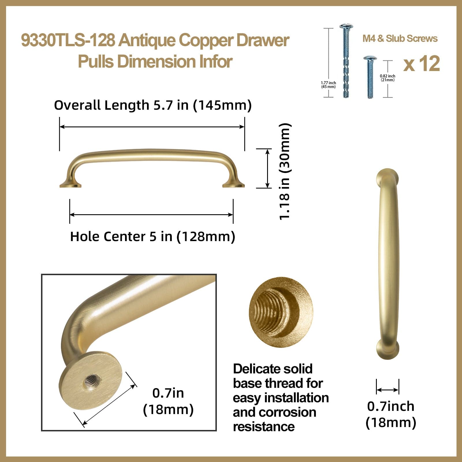 Goo-Ki Antique Bronze Drawer Pulls Solid Vintage Retro Bar Pull Furniture Hardware