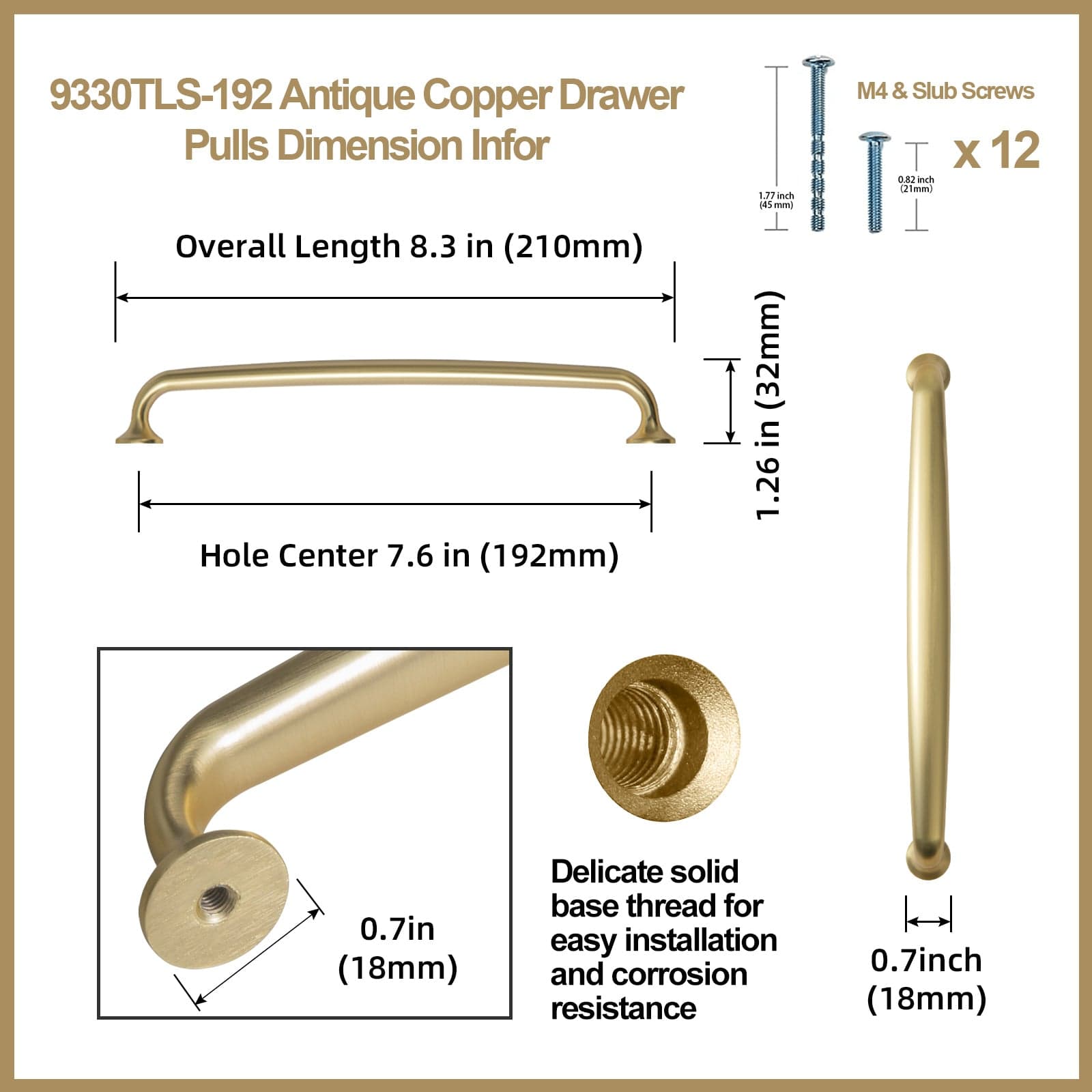 Goo-Ki Antique Bronze Drawer Pulls Solid Vintage Retro Bar Pull Furniture Hardware