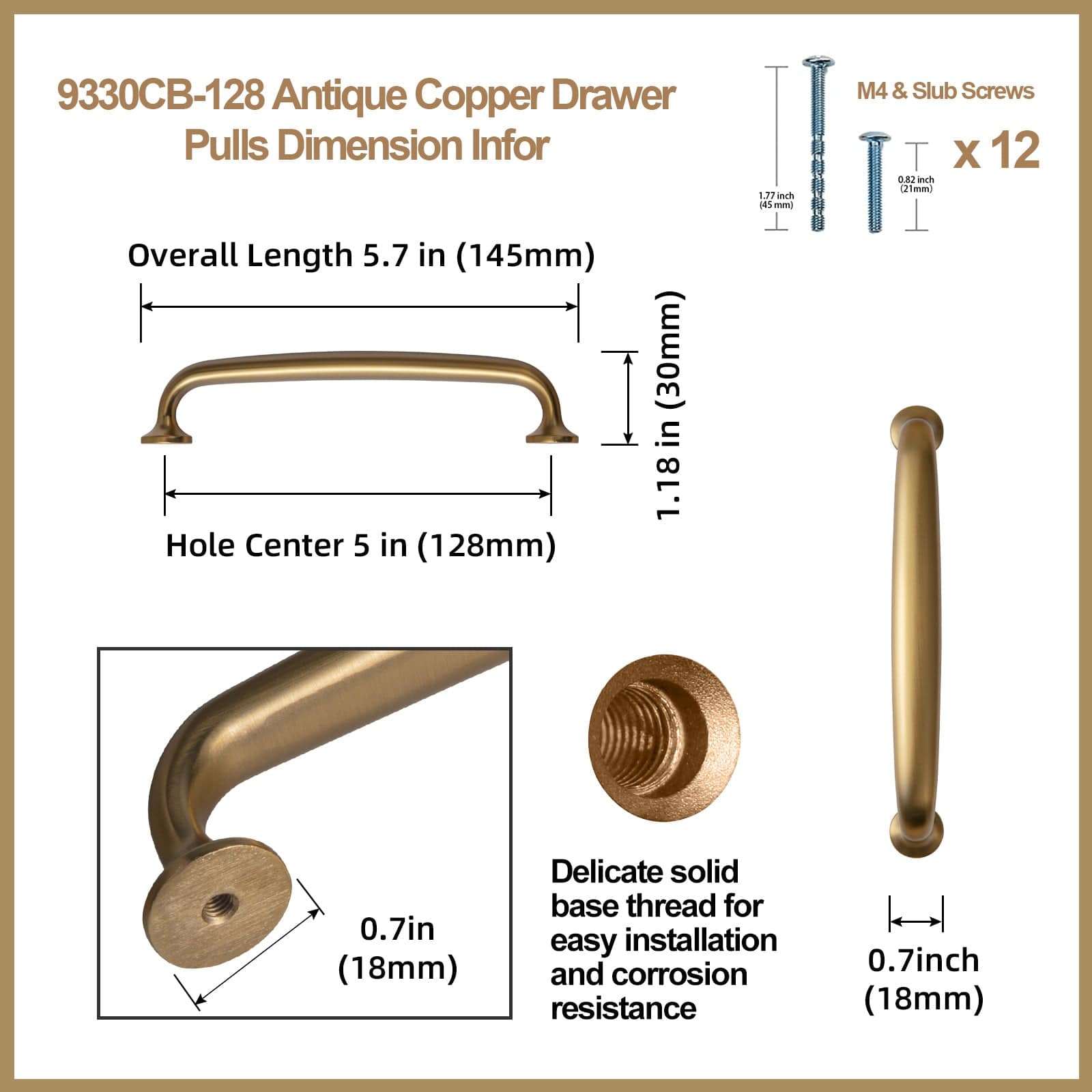 Goo-Ki Antique Bronze Drawer Pulls Solid Vintage Retro Bar Pull Furniture Hardware