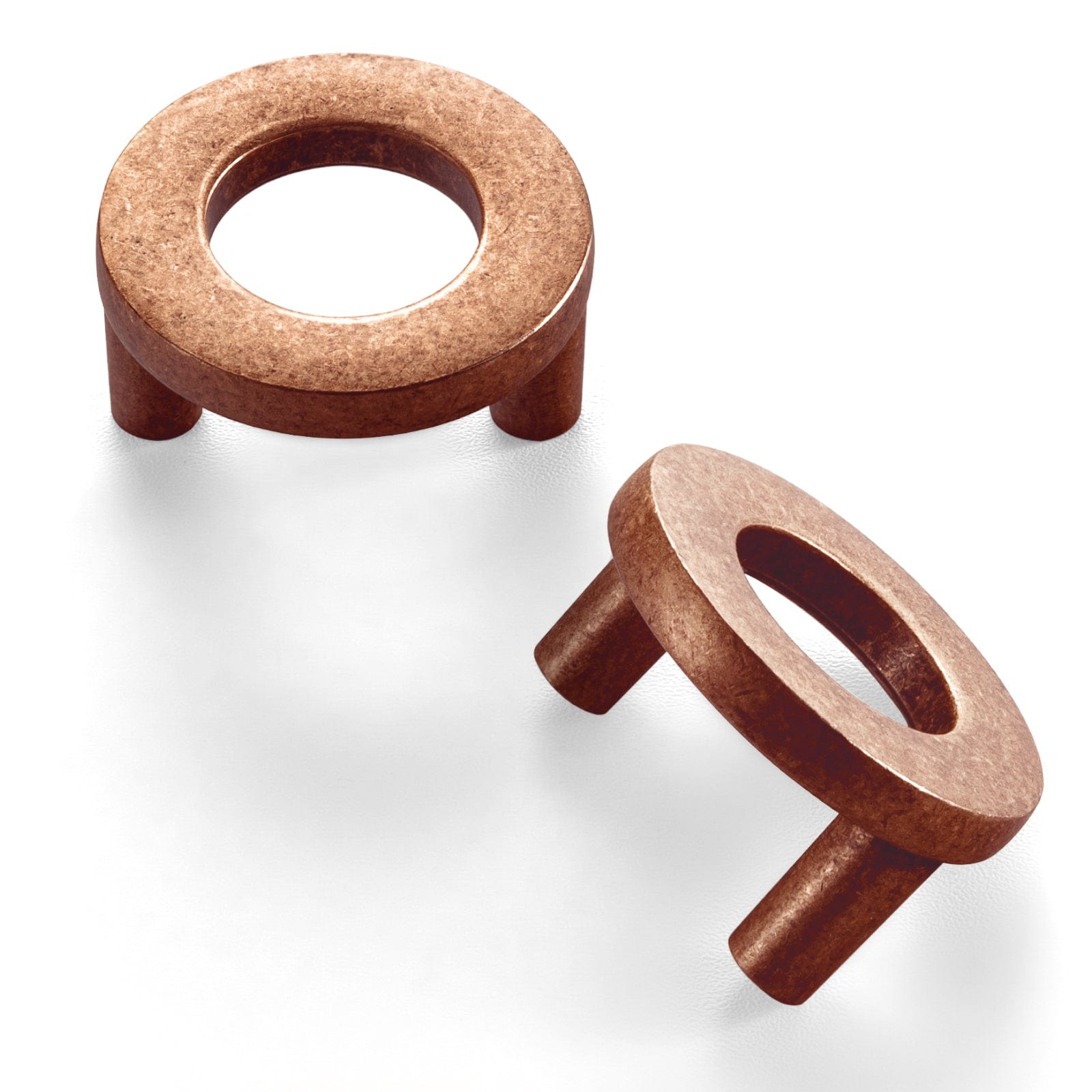 Goo-Ki Antique Copper / 1.25'' Hole Center / 6 Pack Circular Luxury Ring Pull Casual Cabinet Pulls for Drawer Cupboard