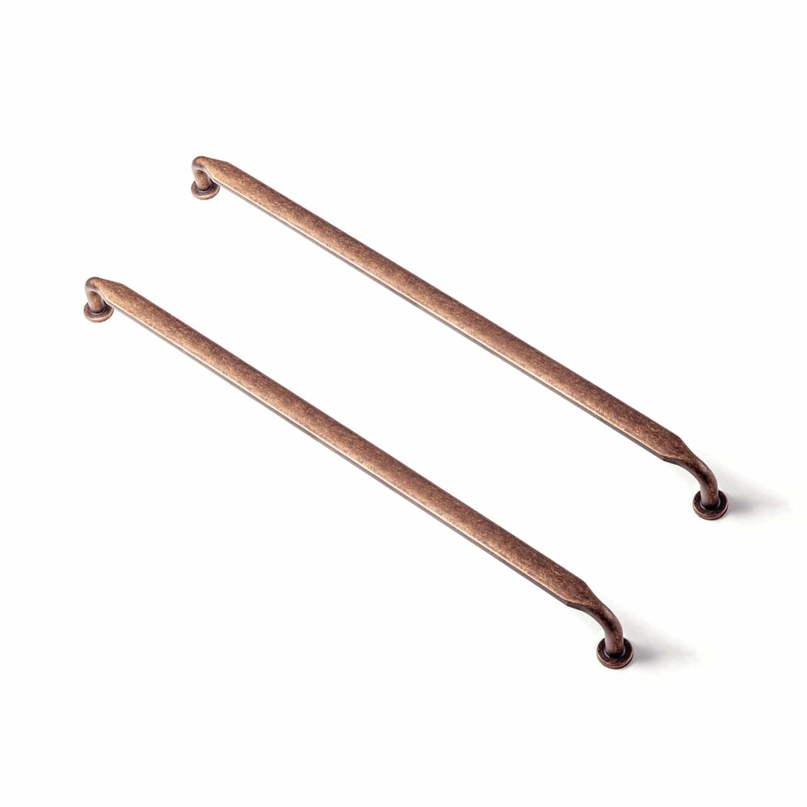 Goo-Ki Antique Copper / 12.6'' Hole Center / 6 Pack Minimalist Slim Design Zinc Alloy Cabinet Pulls – Rustic Hardware for a Streamlined Look