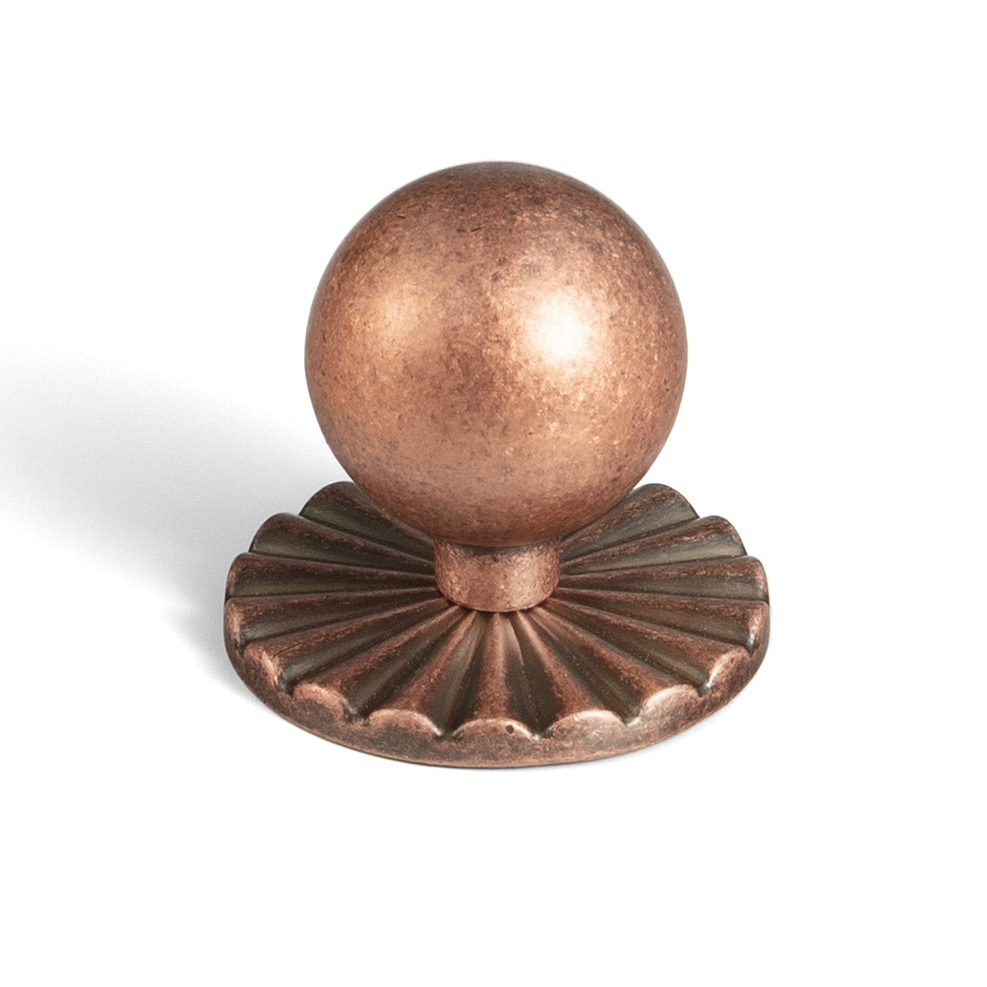 Goo-Ki Antique Copper / 2317 / Single Hole Small Knob - 6 Pack Round Cabinet Knobs with Back Plate Zinc Alloy Cabinet Handle with Long Back Plate