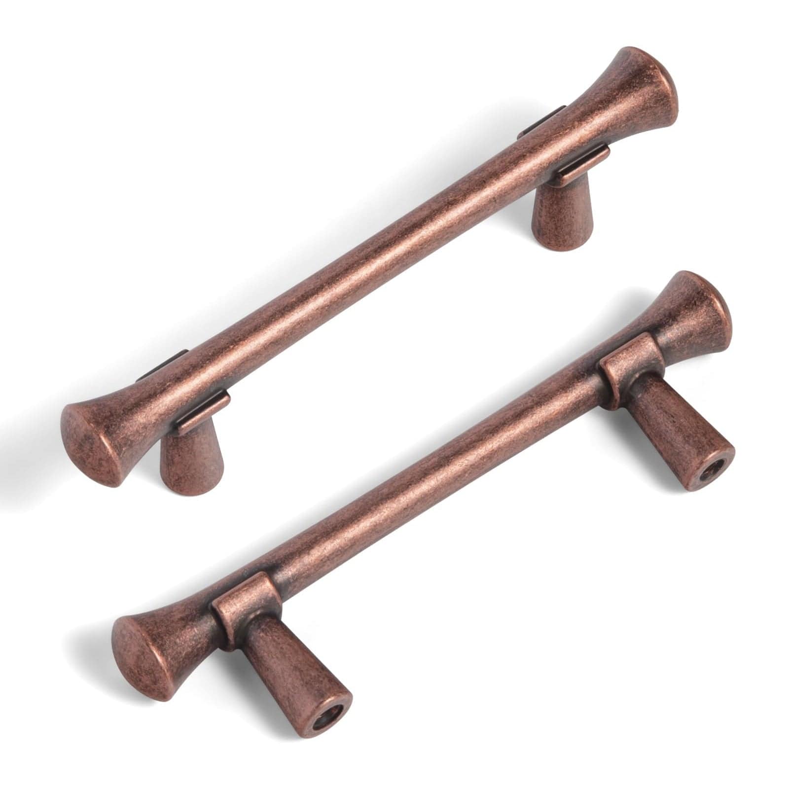 Goo-Ki Antique Copper / 3'' Hole Center / 6 Pack Rustic Refinement Drawer Pulls for Kitchen Antique Brass Cabinet Handles