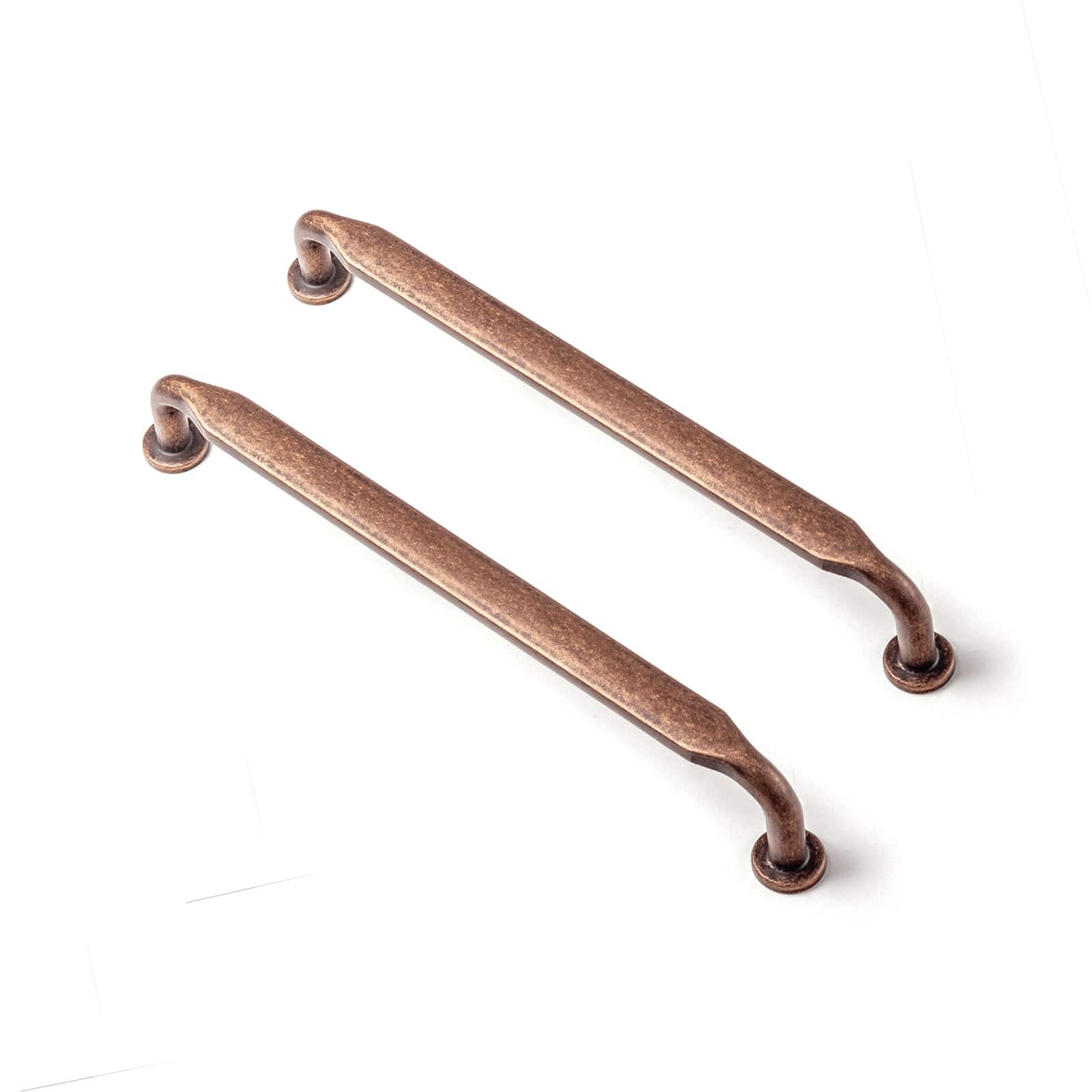 Goo-Ki Antique Copper / 6.3'' Hole Center / 6 Pack Minimalist Slim Design Zinc Alloy Cabinet Pulls – Rustic Hardware for a Streamlined Look