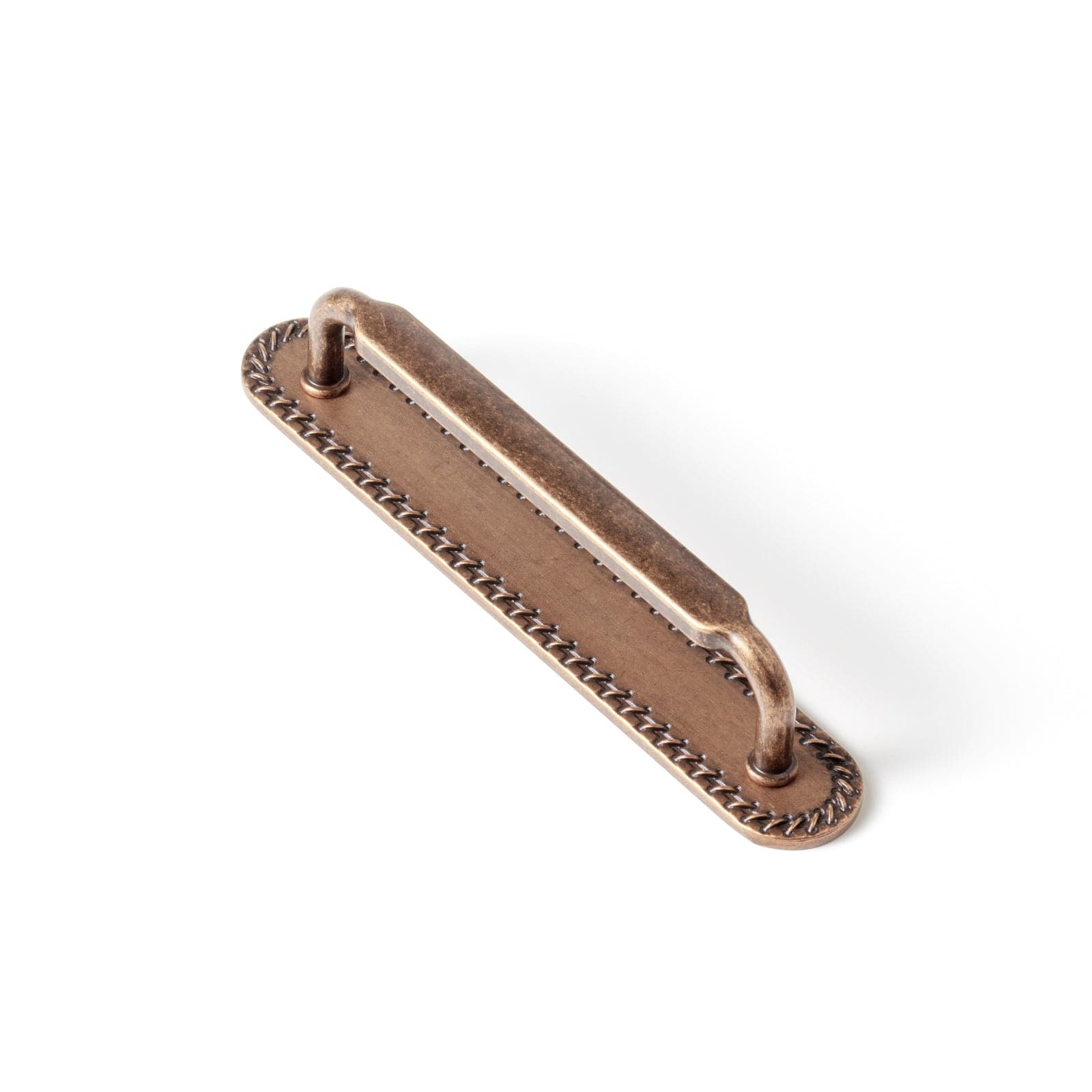 Goo-Ki Antique Copper / G016 / 5'' Hole Center 2 Pack Antique Brass Cabinet Pulls with Back Plate Zinc Alloy Drawer Handle with Long Back Plate