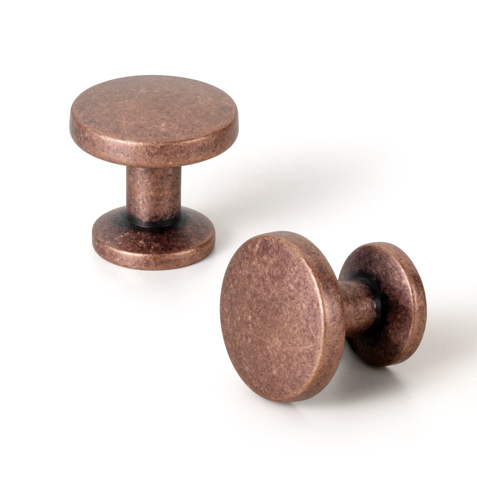 Goo-Ki Antique Copper / Knob / 12 Pack Vintage Cabinet Knobs with Cylindrical Stem Minimalist Dresser Hardware