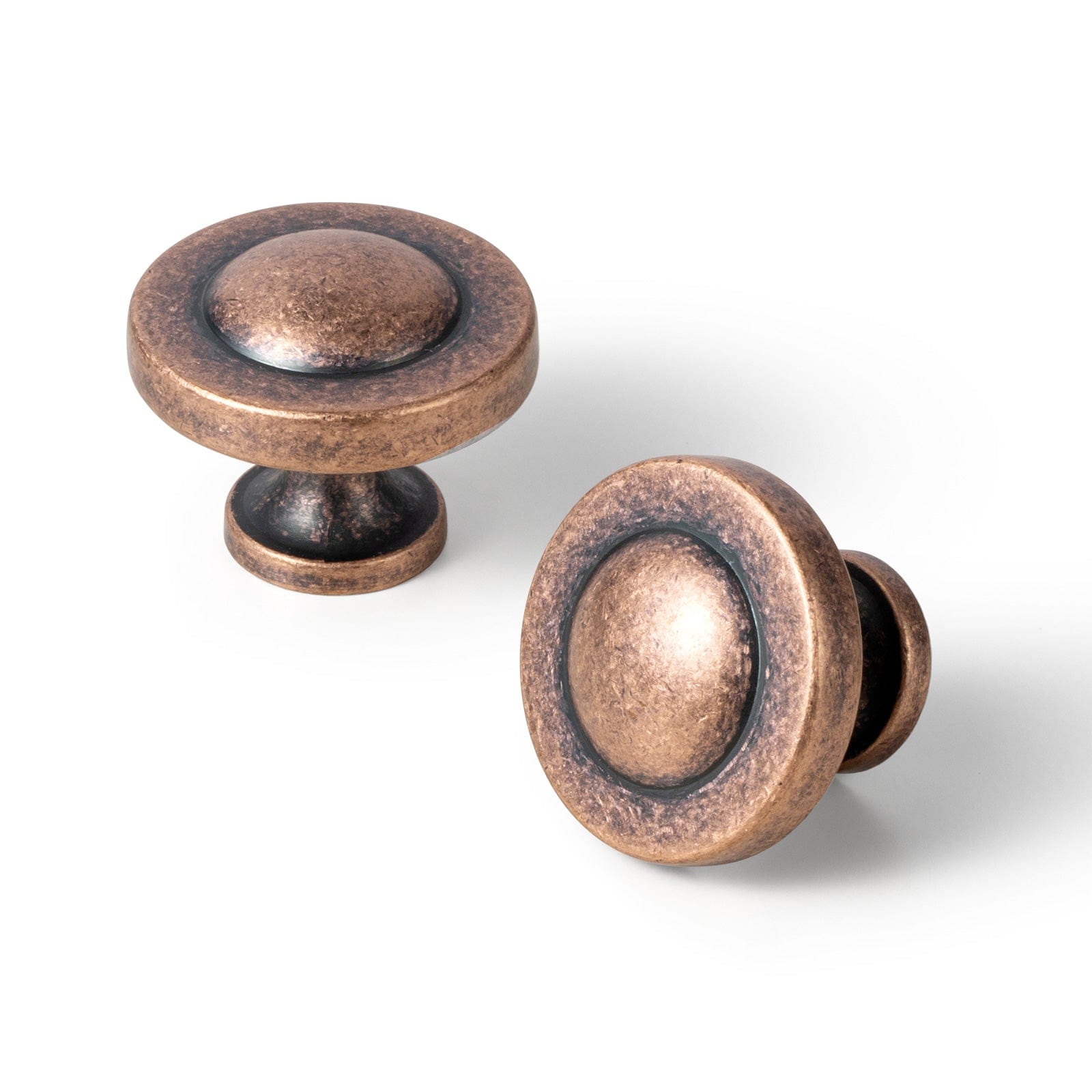 Goo-Ki Antique Copper / Knob / 6 Pack Domed Cabinet Knobs Vintage Distressed Contemporary Hardware for Kitchen Drawers