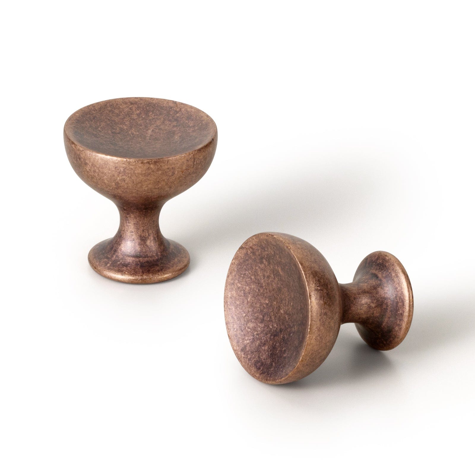 Goo-Ki Antique Copper / Knob / 6 Pack Vintage Round Cup Design with Rustic Patina Finish Retro Kitchen Drawer Knobs