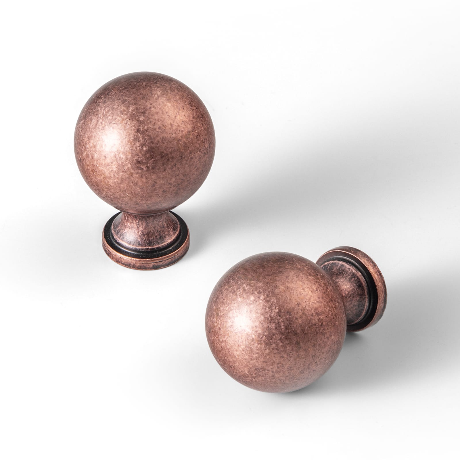 Goo-Ki Antique Copper / No Back Plate / 0.94'' Knob 6 Pack Stylish Zinc Alloy Cabinet Knobs Classic Round Design Durable Cabinet Handles