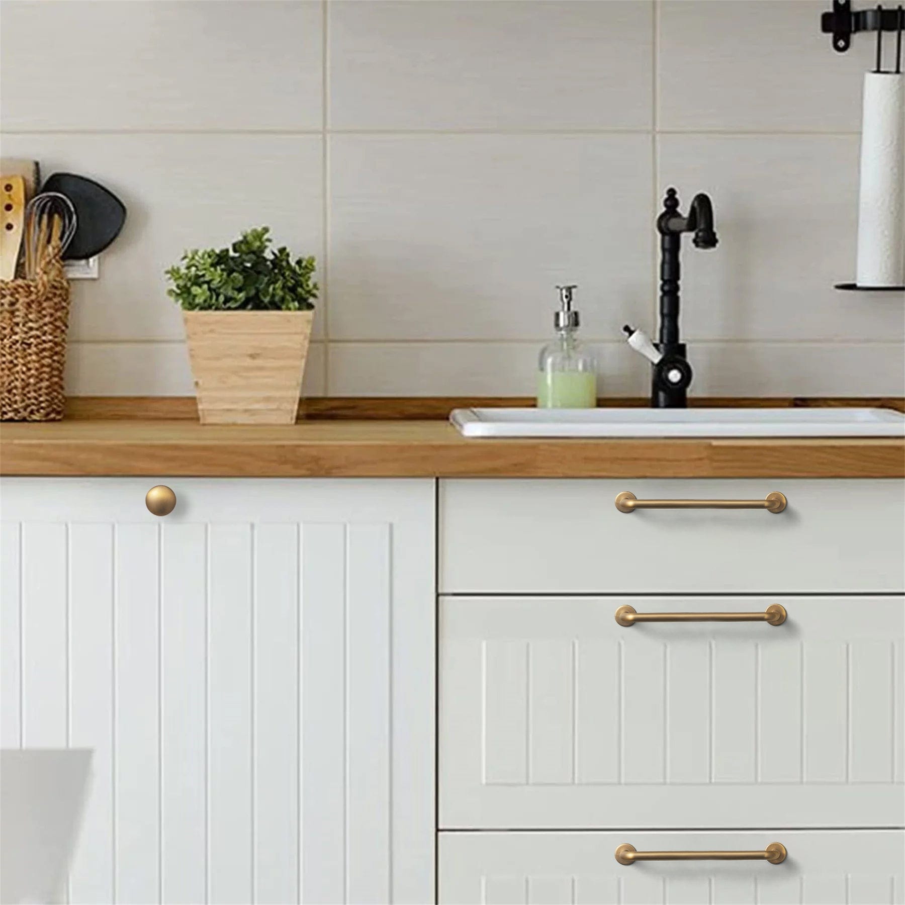 Goo-Ki Antique Drawer Pulls Solid Retro Bar Pull Furniture Hardware for Kitchen