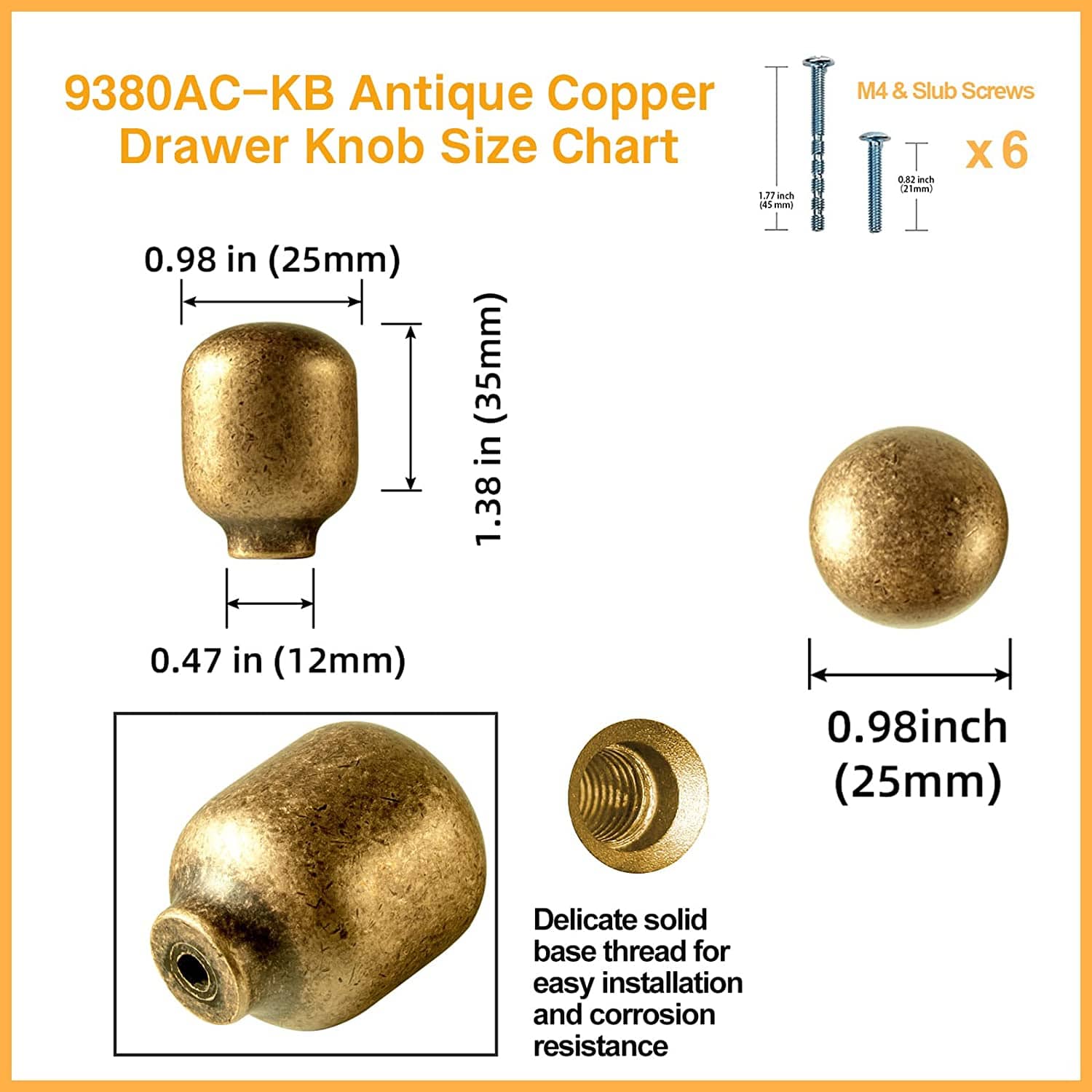 Goo-Ki Antique Drawer Pulls Solid Retro Bar Pull Furniture Hardware for Kitchen 6 Pack