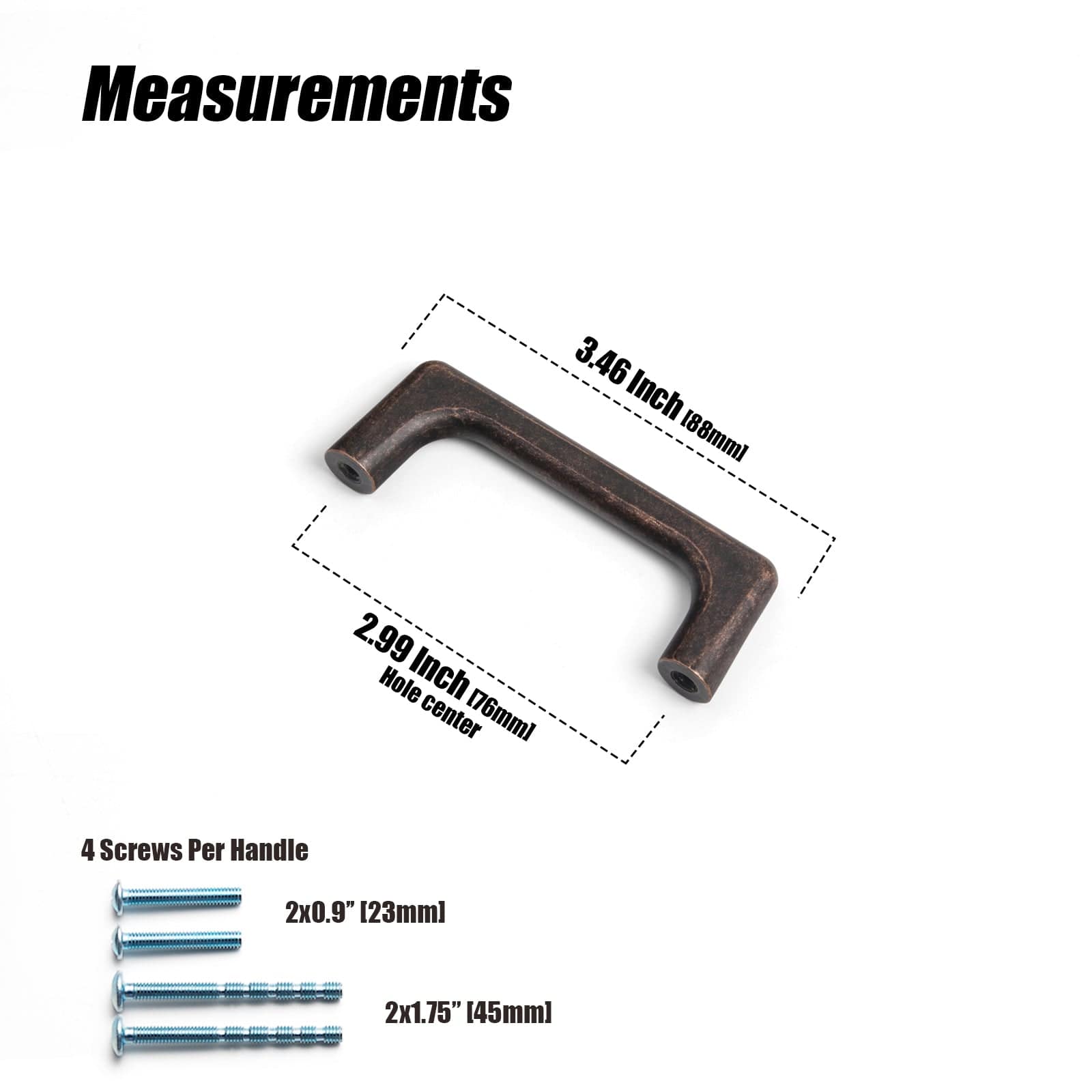 Goo-Ki Antique Oil Rubbed Bronze Cabinet Pulls Casual Luxury Solid Zinc Cabinet Handles