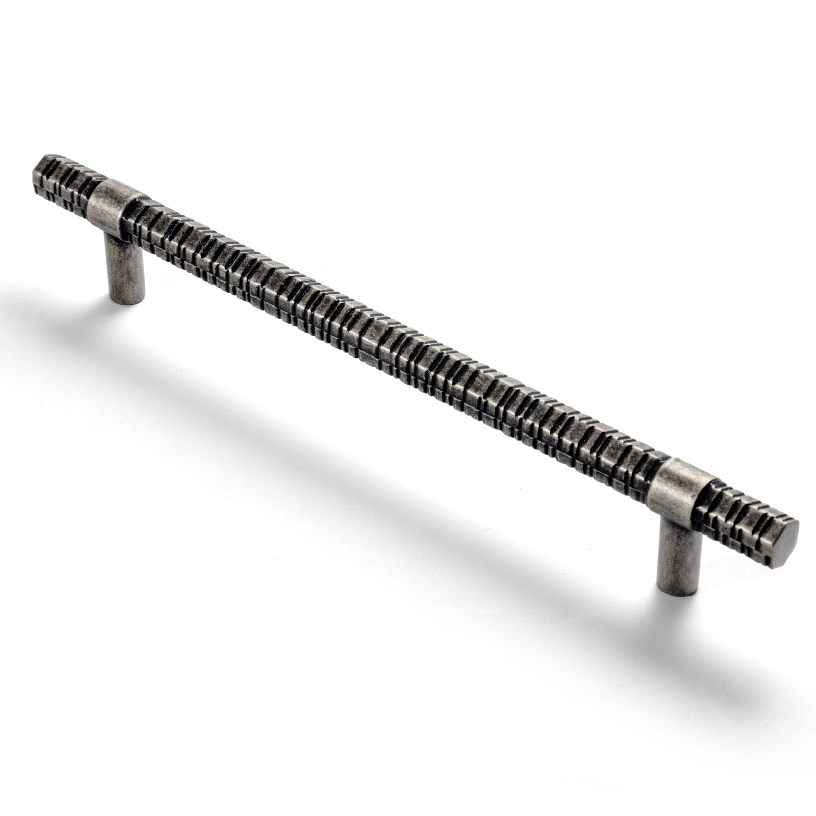 Goo-Ki Antique Silver / 6.3'' Hole Center / 6 Pack Vintage Kitchen Cabinet T-Bar Pulls Knurled Antique Cabinet Handles