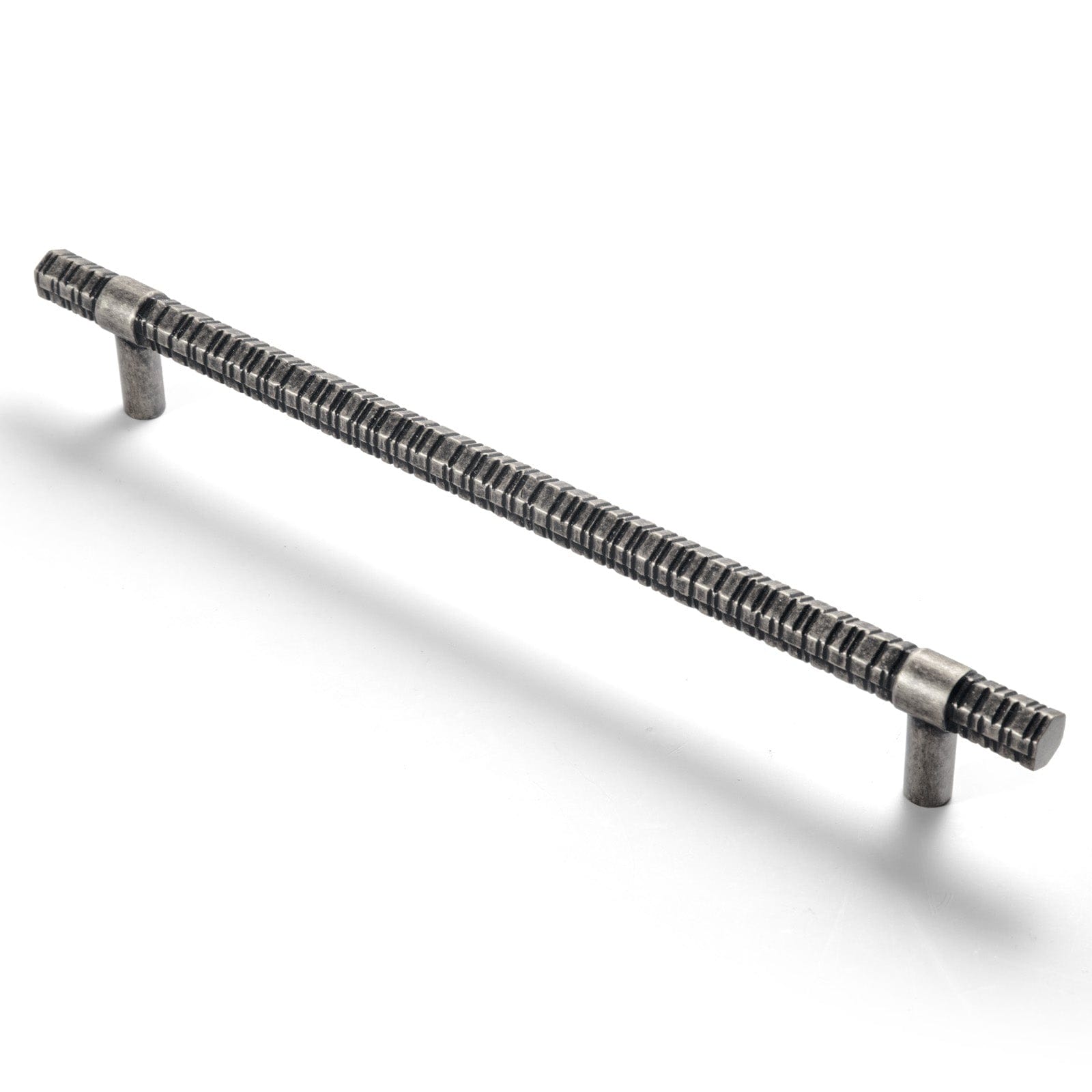 Goo-Ki Antique Silver / 7.6'' Hole Center / 6 Pack Vintage Kitchen Cabinet T-Bar Pulls Knurled Antique Cabinet Handles