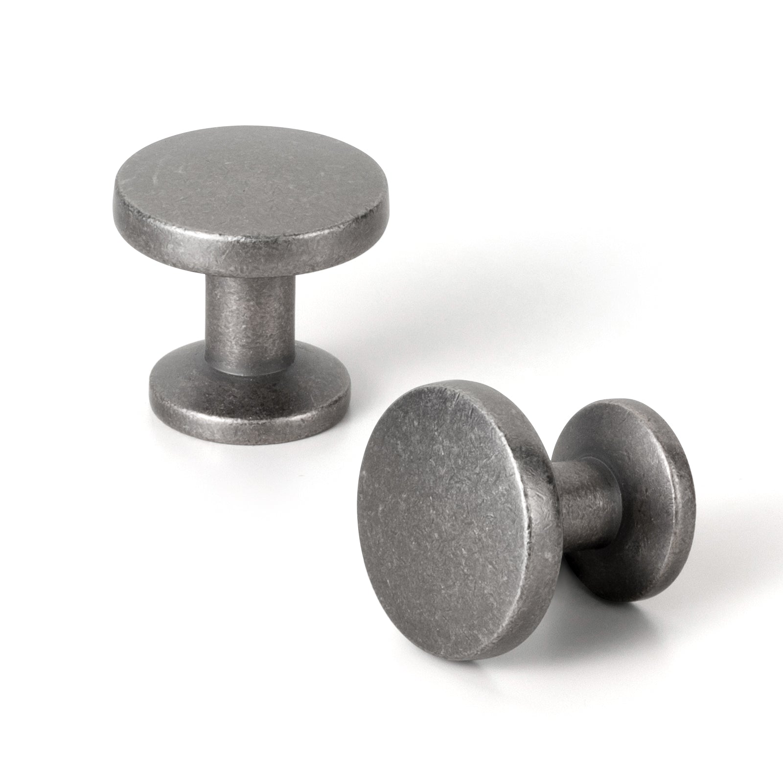 Goo-Ki Antique Silver / Knob / 12 Pack Vintage Cabinet Knobs with Cylindrical Stem Minimalist Dresser Hardware