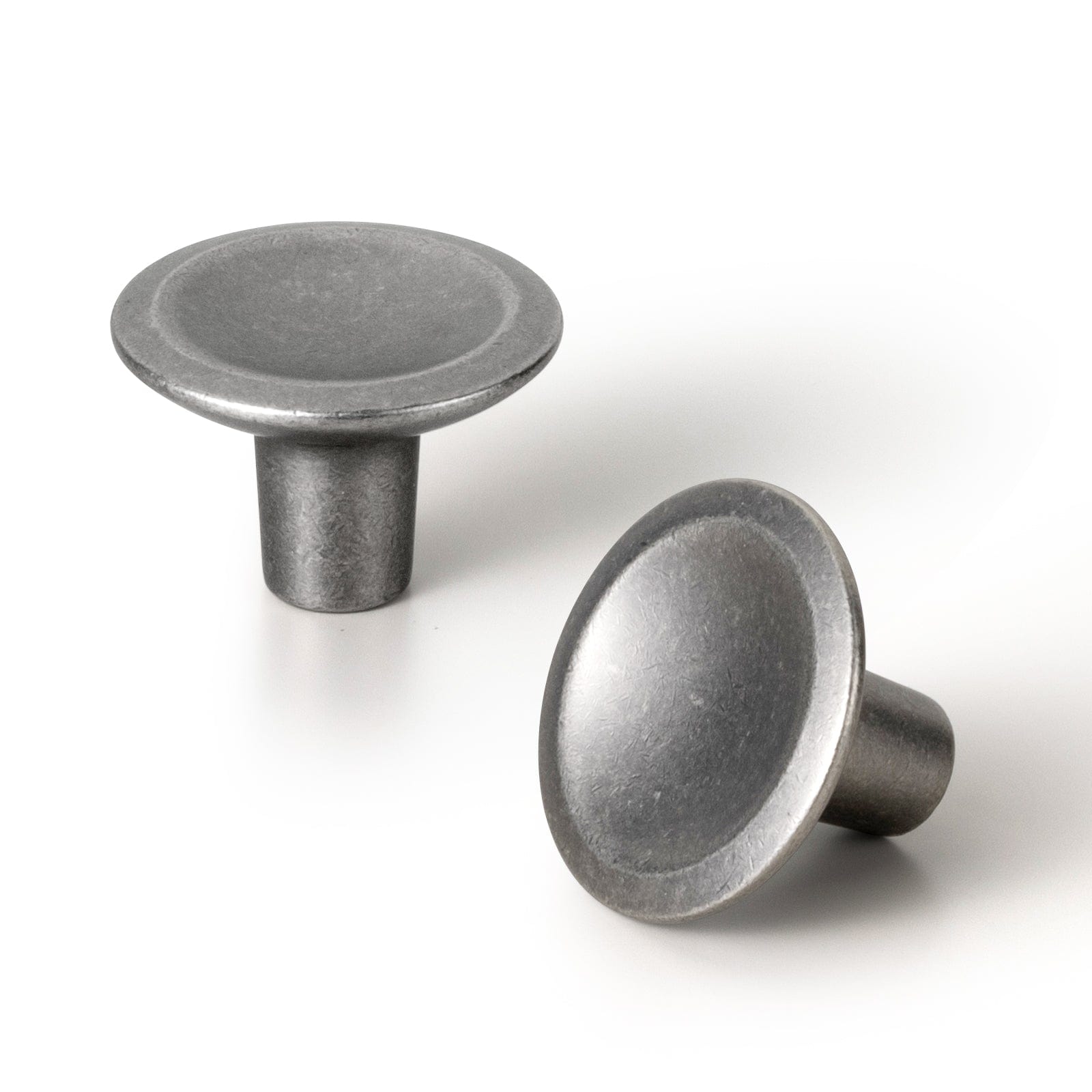 Goo-Ki Antique Silver / Knob / 6 Pack Round Vintage Cabinet Knobs Concave Design with Tapered Base Kitchen Drawer Hardware