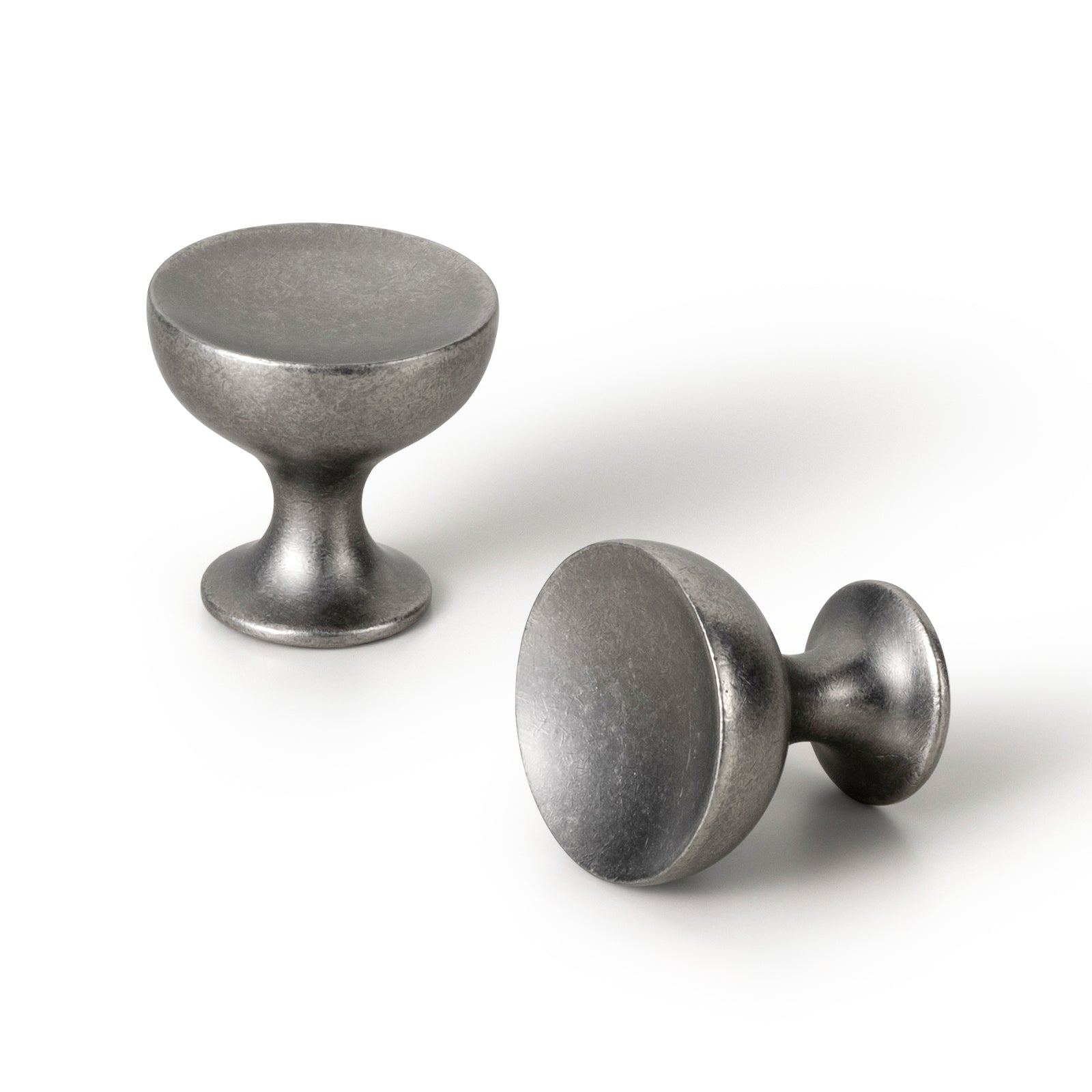 Goo-Ki Antique Silver / Knob / 6 Pack Vintage Round Cup Design with Rustic Patina Finish Retro Kitchen Drawer Knobs