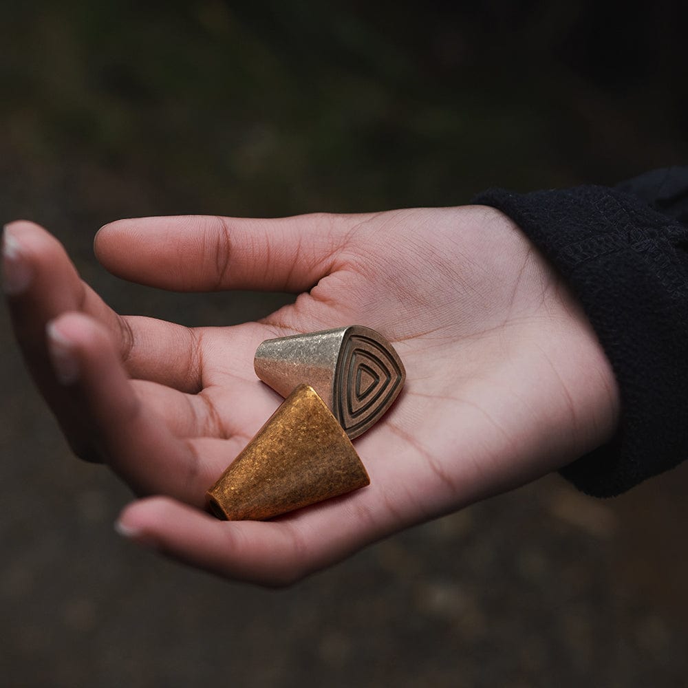 Goo-Ki Antique Style Conical Knob Retro Triangle Pattern Drawer Hardware Unique Cabinet Knob