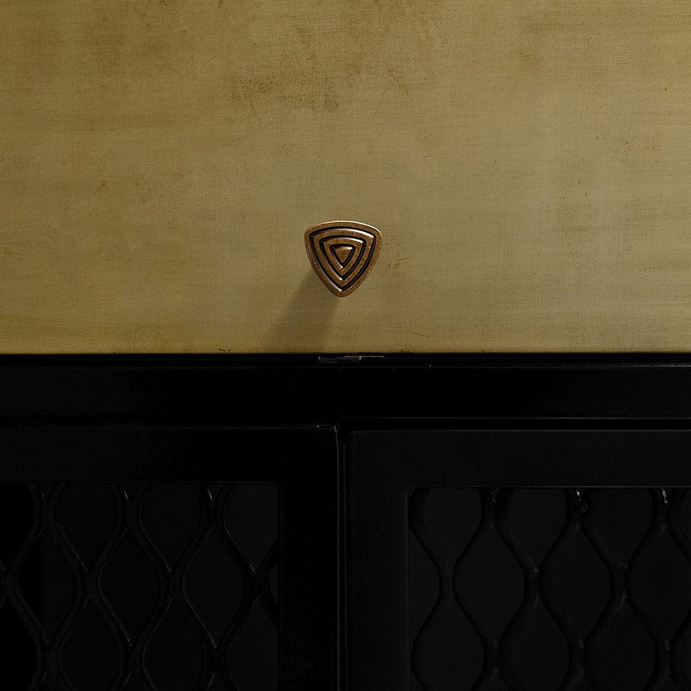 Goo-Ki Antique Style Conical Knob Retro Triangle Pattern Drawer Hardware Unique Cabinet Knob