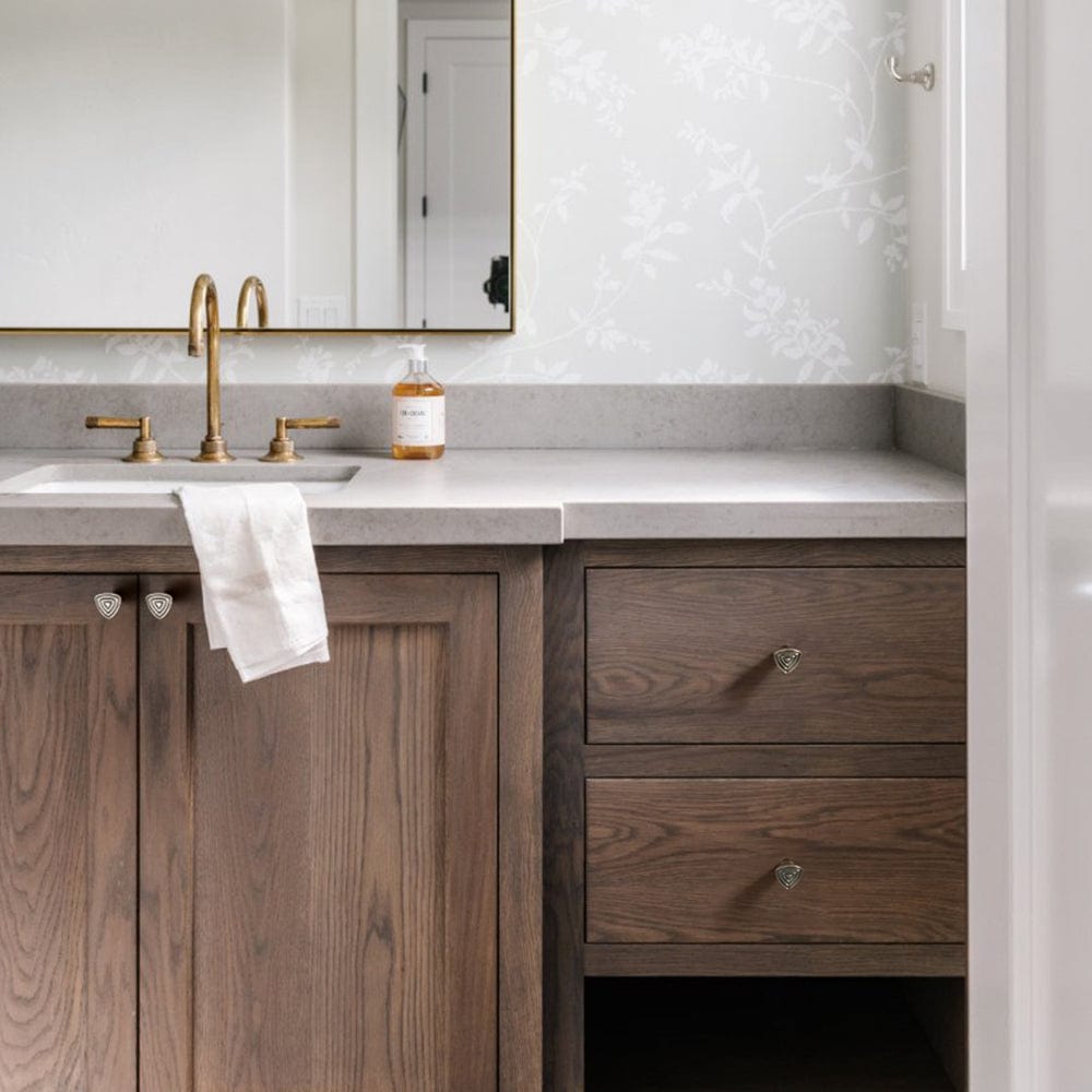 Goo-Ki Antique Style Conical Knob Retro Triangle Pattern Drawer Hardware Unique Cabinet Knob