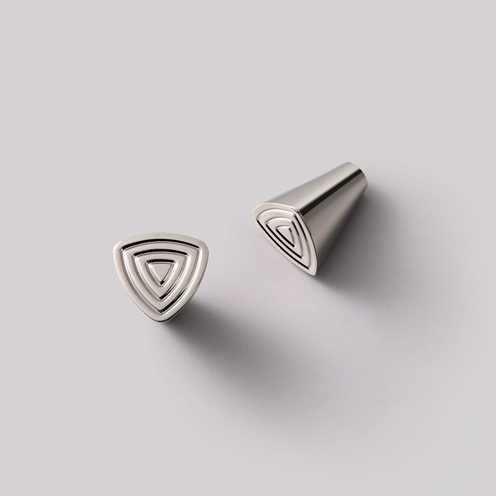 Goo-Ki Antique Style Conical Knob Retro Triangle Pattern Drawer Hardware Unique Cabinet Knob