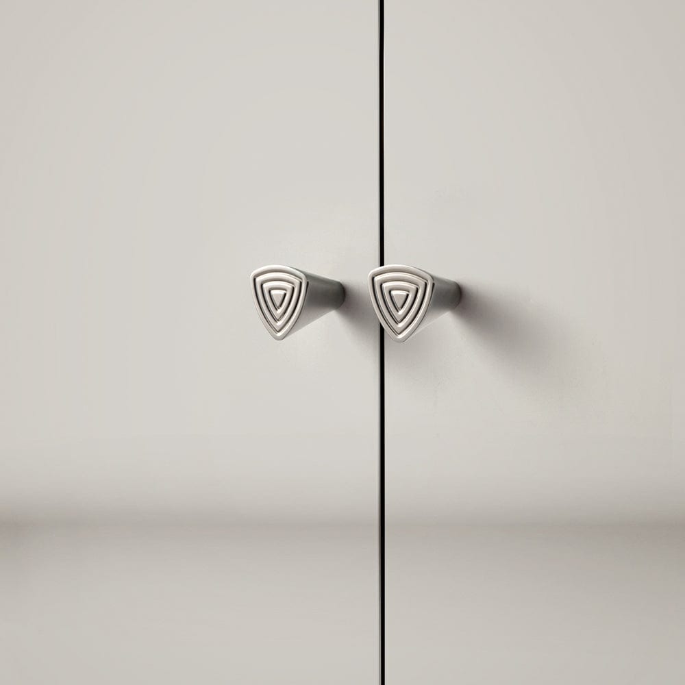 Goo-Ki Antique Style Conical Knob Retro Triangle Pattern Drawer Hardware Unique Cabinet Knob