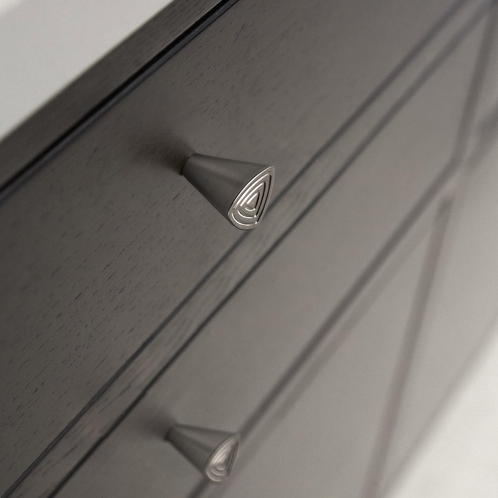 Goo-Ki Antique Style Conical Knob Retro Triangle Pattern Drawer Hardware Unique Cabinet Knob