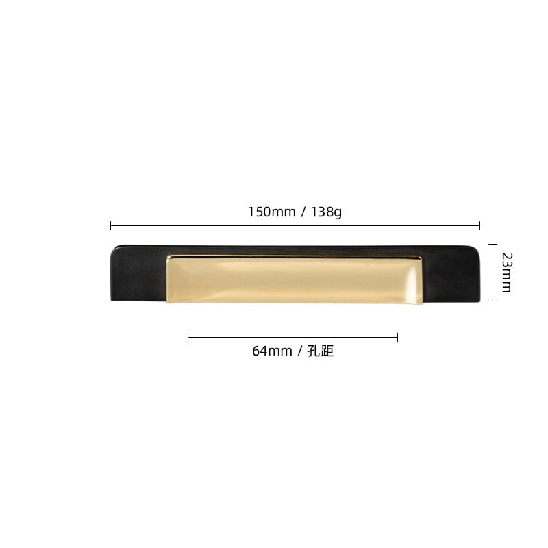 Goo-Ki Black and Gold / 2.5'' Hole Center / 6 Pack Modern Simple Cabinet Handle Black Splicing Handle Closet Handle