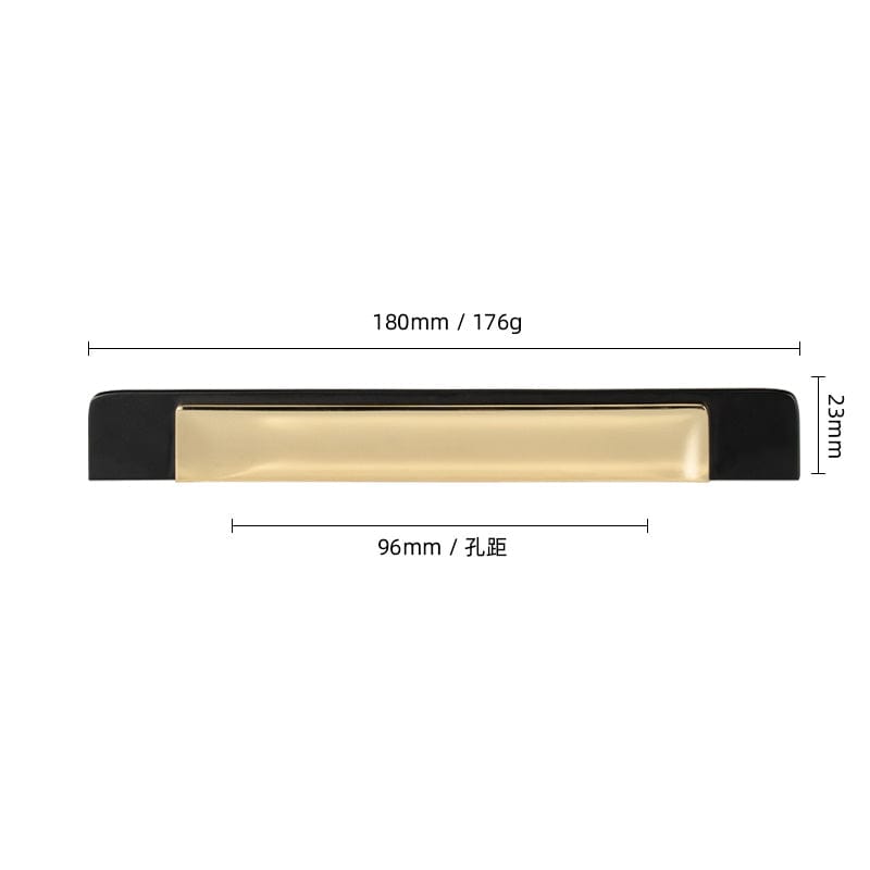 Goo-Ki Black and Gold / 3.78'' Hole Center / 6 Pack Modern Simple Cabinet Handle Black Splicing Handle Closet Handle