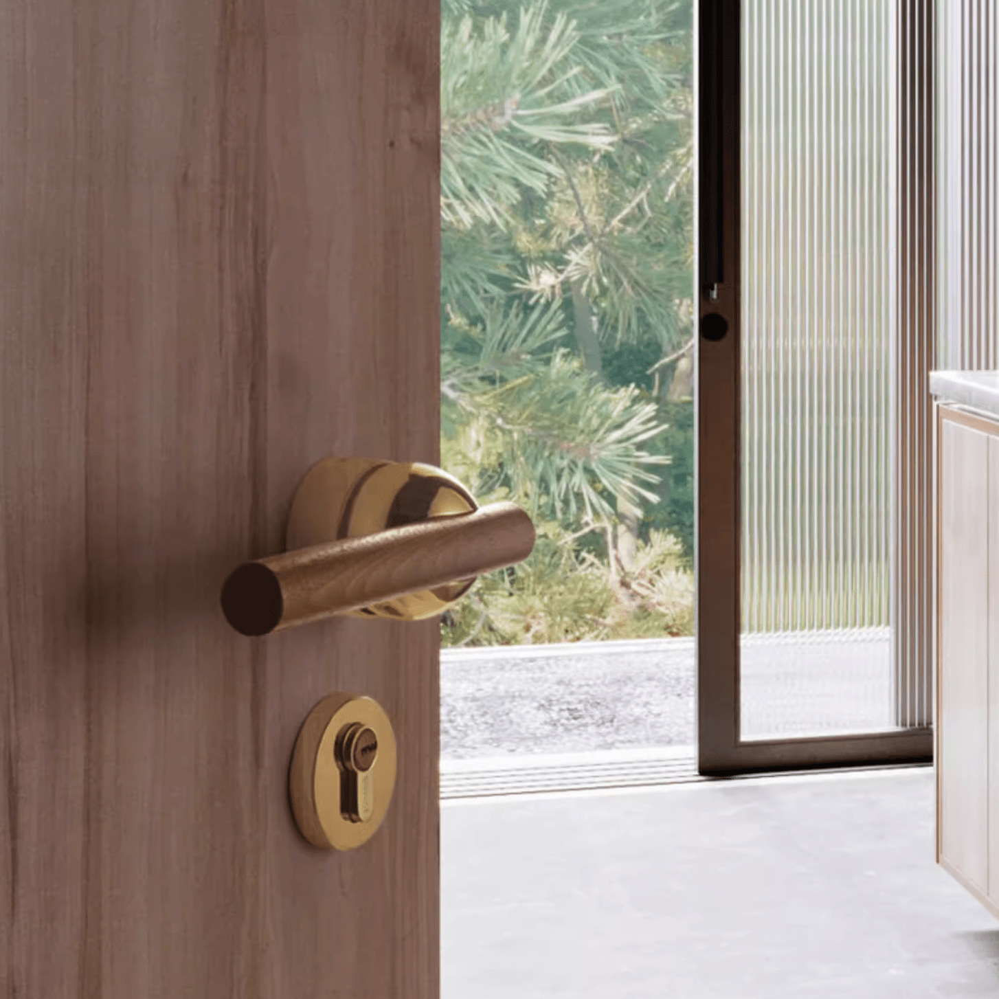 Goo-Ki Black Walnut Door Lock Bedroom Interior Door Handle Anti-theft Home Security Door Lock