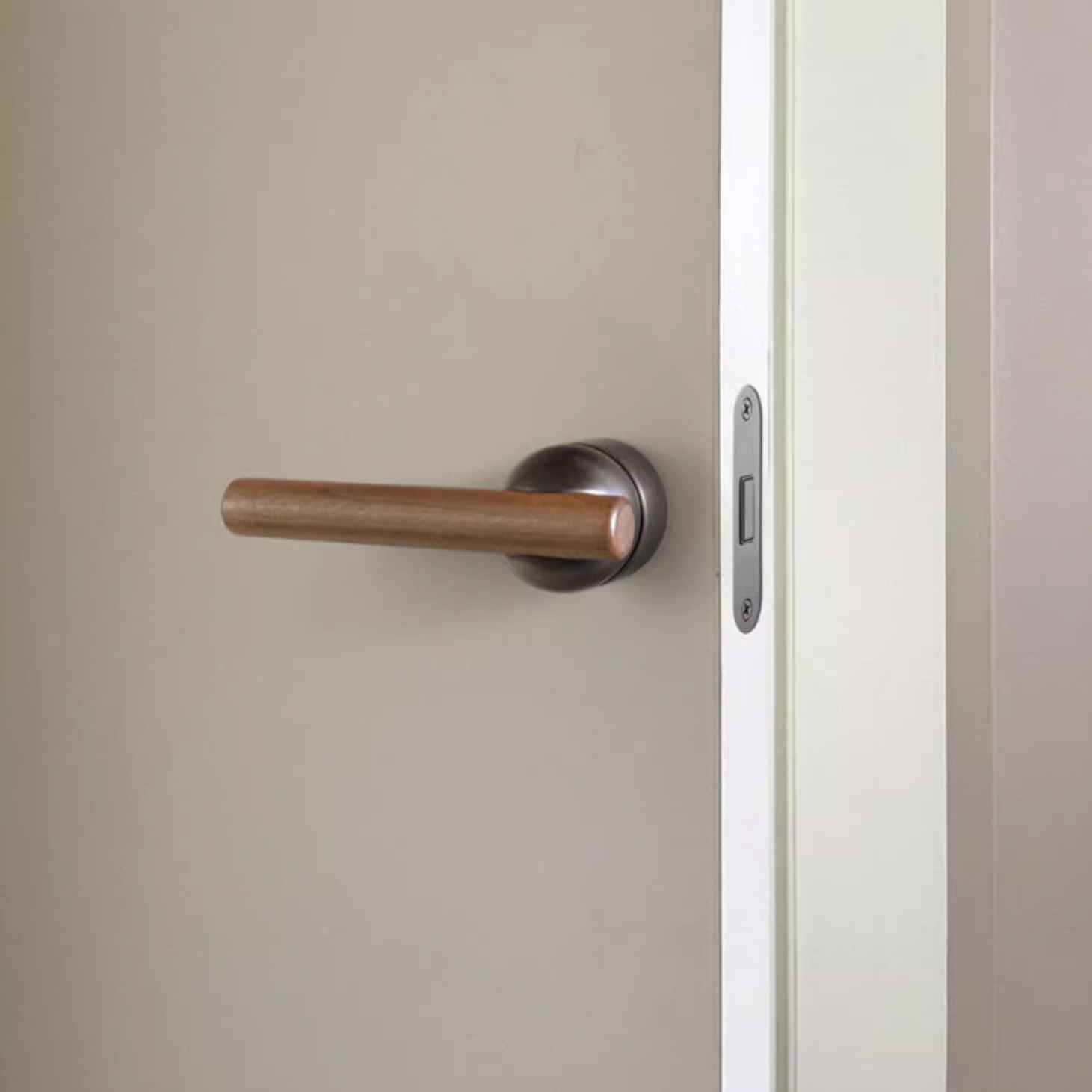 Goo-Ki Black Walnut Door Lock Bedroom Interior Door Handle Anti-theft Home Security Door Lock