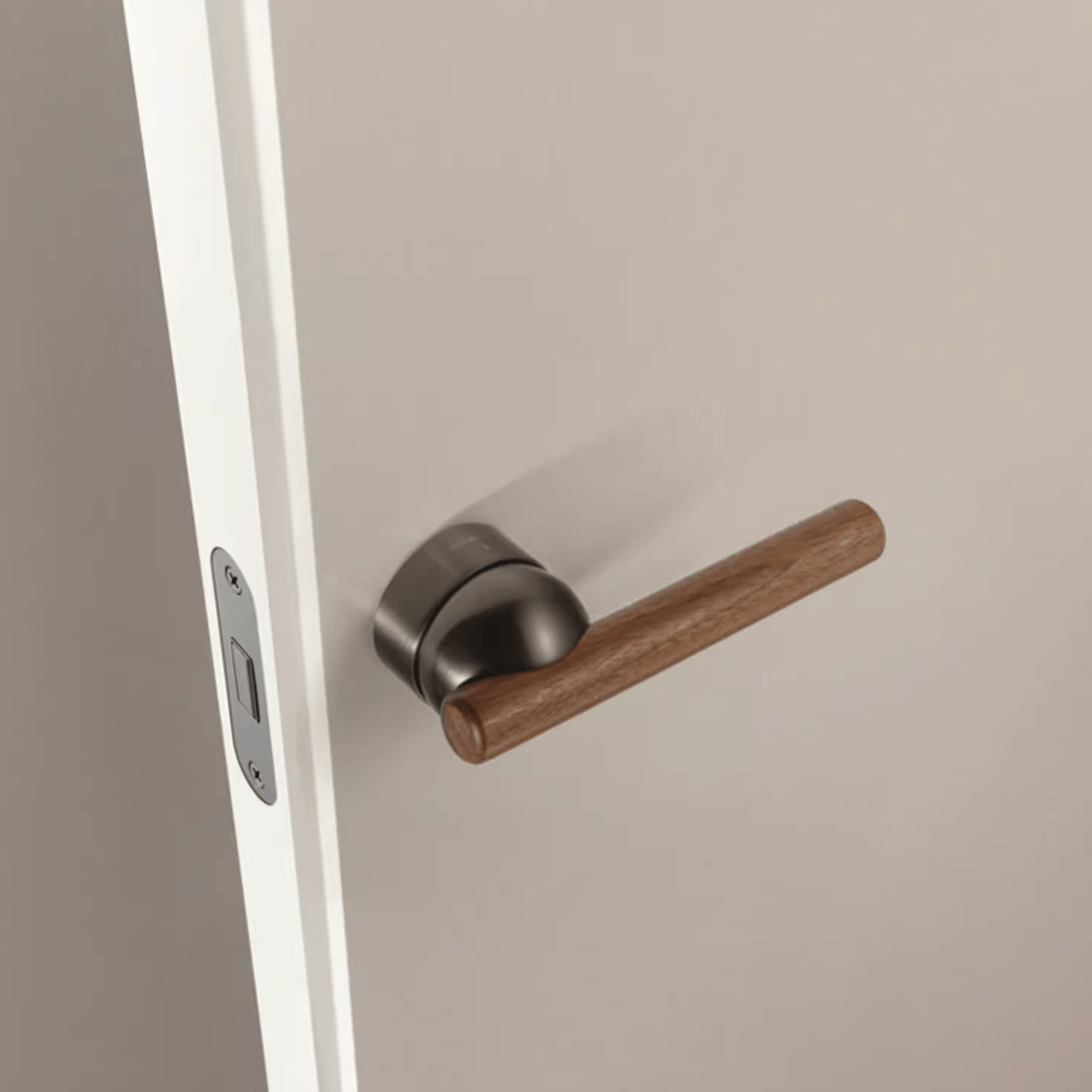 Goo-Ki Black Walnut Door Lock Bedroom Interior Door Handle Anti-theft Home Security Door Lock