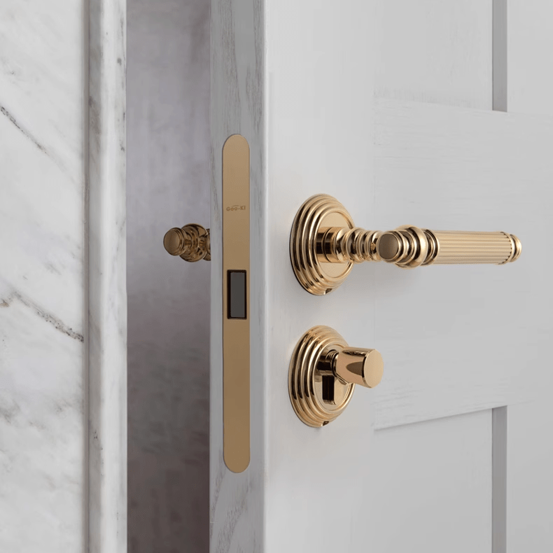 Goo-Ki Brass Door Lock Bedroom Door Silent French Style Door Handle