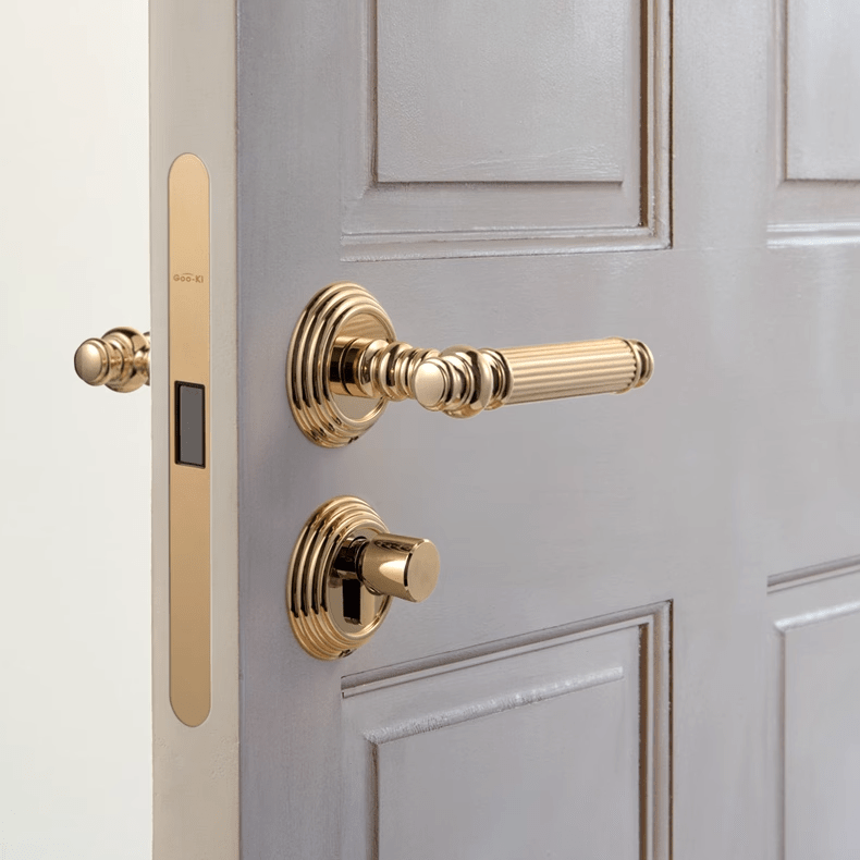 Goo-Ki Brass Door Lock Bedroom Door Silent French Style Door Handle
