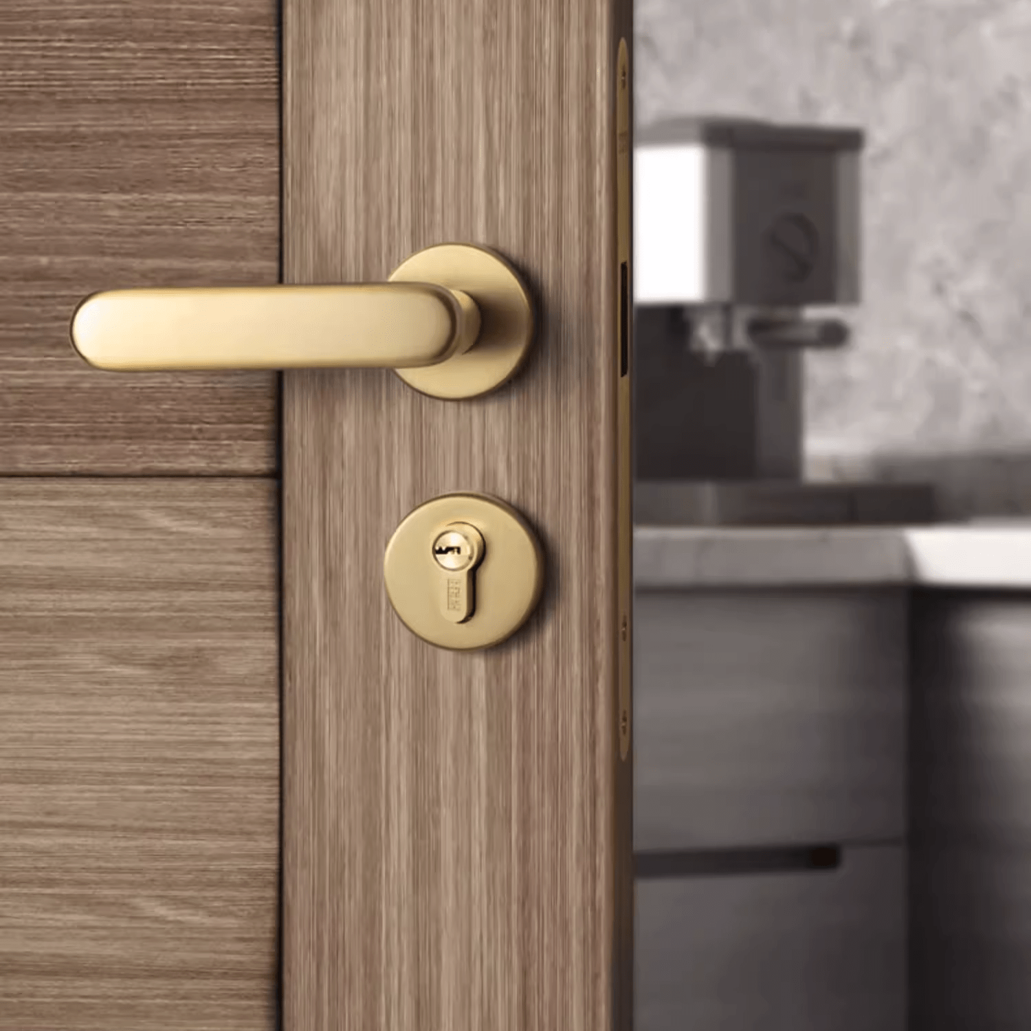 Goo-Ki Brass Door Lock Indoor Bedroom Door Lock Simple Luxurious French Style Silent Door Handle