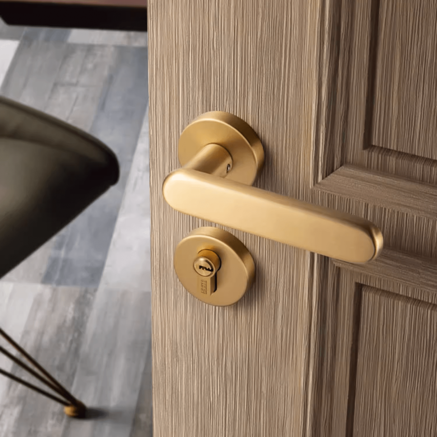 Goo-Ki Brass Door Lock Indoor Bedroom Door Lock Simple Luxurious French Style Silent Door Handle