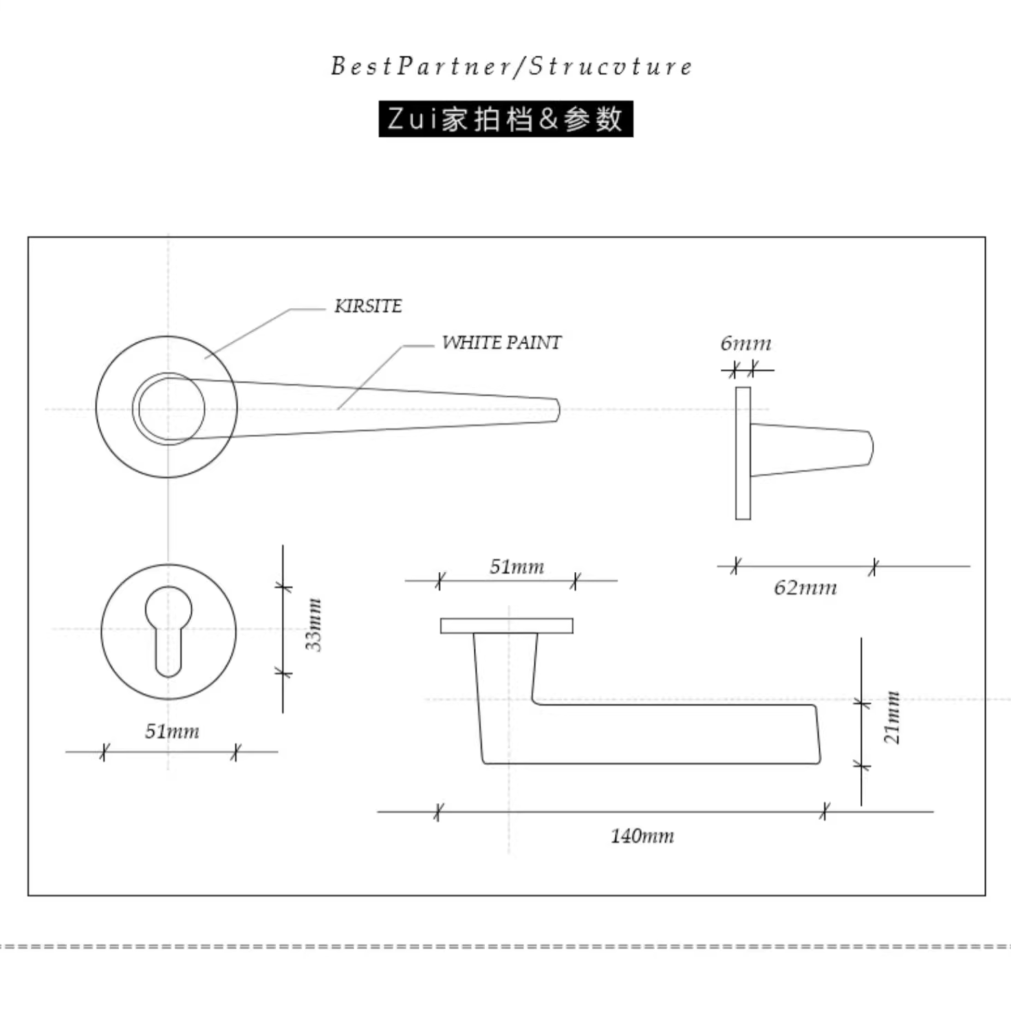 Goo-Ki Bronze Simple Universal Indoor Key Door Lock Security Door Handles
