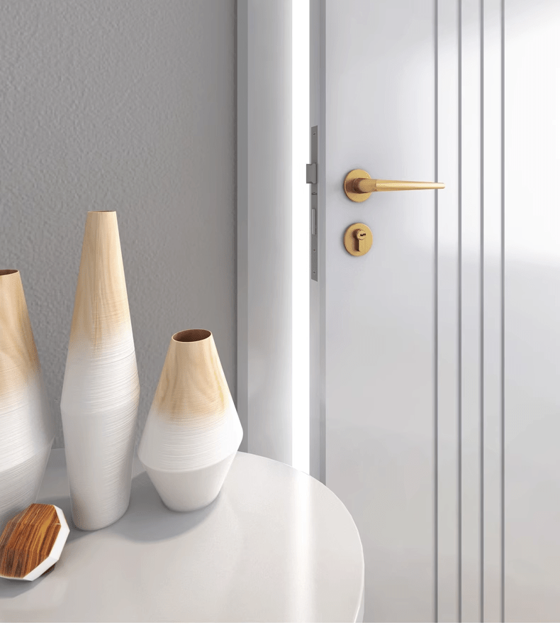 Goo-Ki Bronze Simple Universal Indoor Key Door Lock Security Door Handles