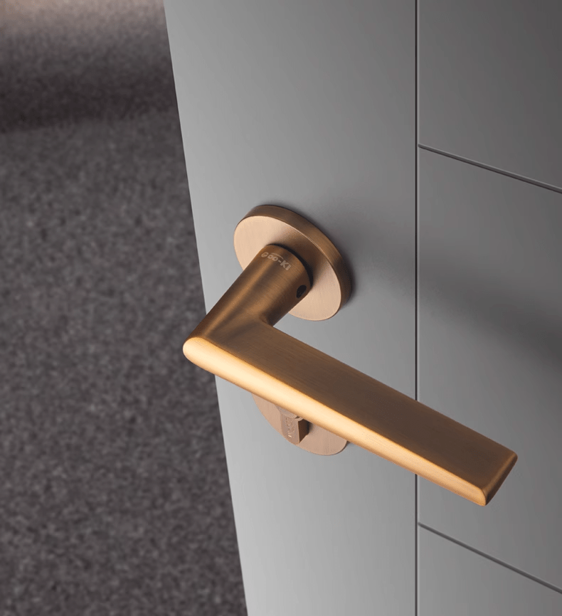 Goo-Ki Bronze Simple Universal Indoor Key Door Lock Security Door Handles