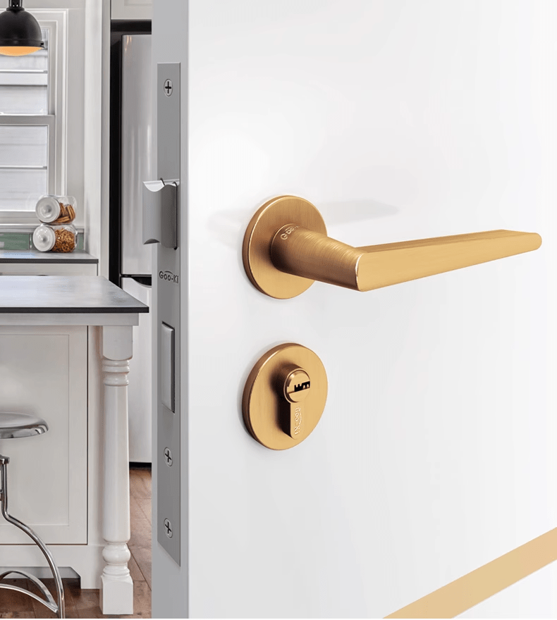 Goo-Ki Bronze Simple Universal Indoor Key Door Lock Security Door Handles