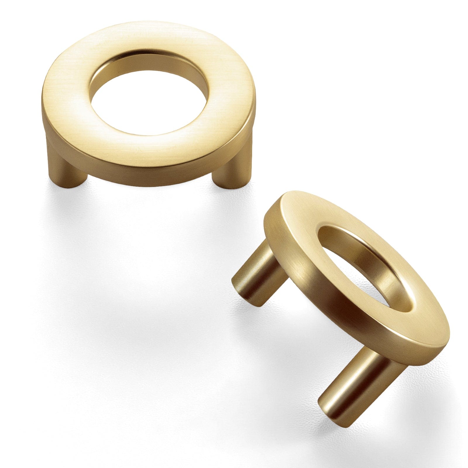 Goo-Ki Brushed Brass / 1.25'' Hole Center / 6 Pack Circular Luxury Ring Pull Casual Cabinet Pulls for Drawer Cupboard