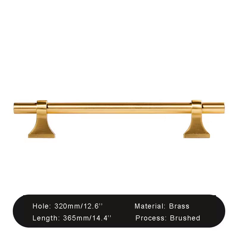 Goo-Ki Brushed Brass / 12.6'' Hole Center / 1 Pack Luxury Stain Brass Furniture Handle Solid Brass Kitchen Cabinet Pull T Bar Handle
