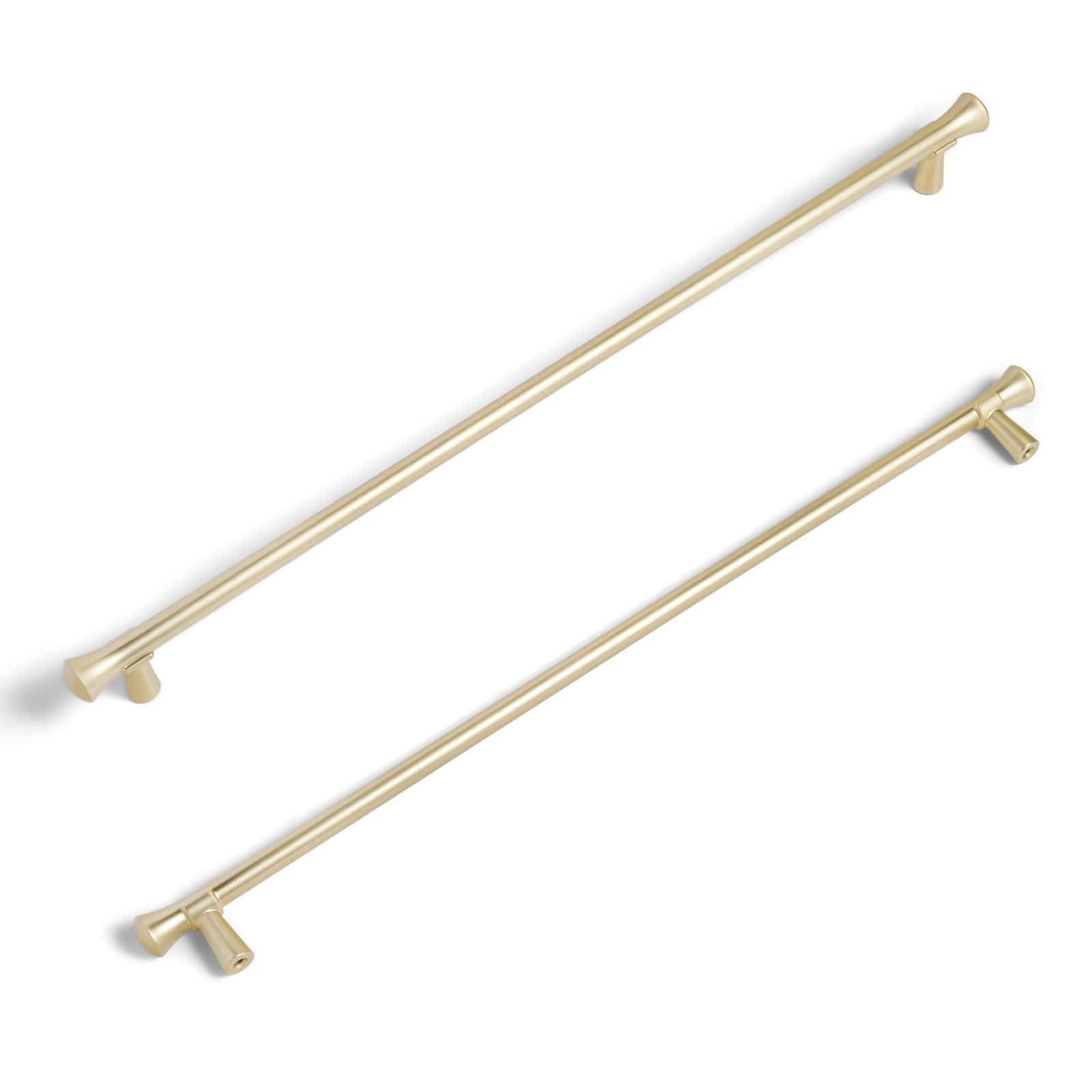 Goo-Ki Brushed Brass / 12.6'' Hole Center / 6 Pack Rustic Refinement Drawer Pulls for Kitchen Antique Brass Cabinet Handles