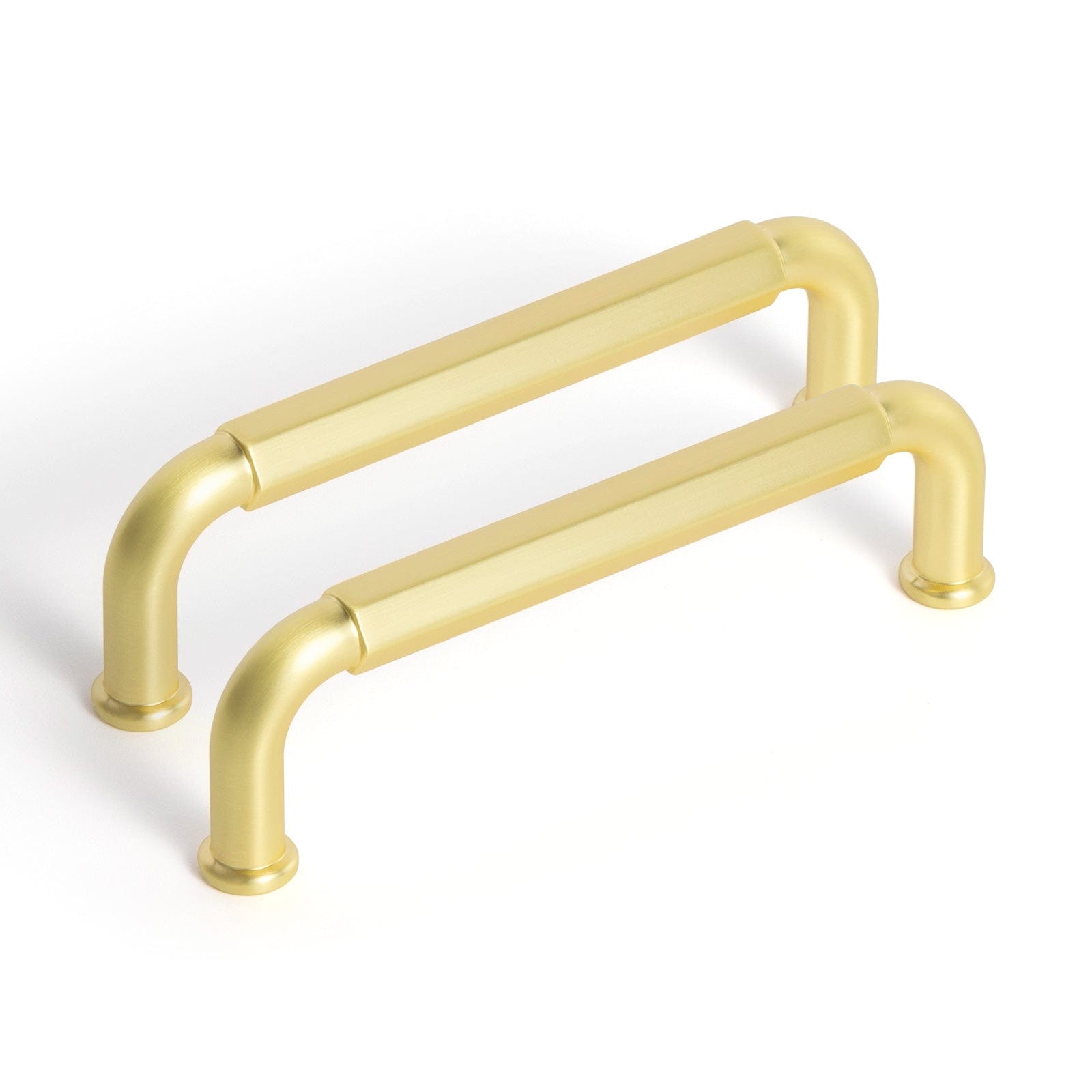 Goo-Ki Brushed Brass / 3.78'' Hole center / 6 Pack Antique Brass Cabinet Pulls Affordable Luxury Vintage Drawer Knobs for Kitchen