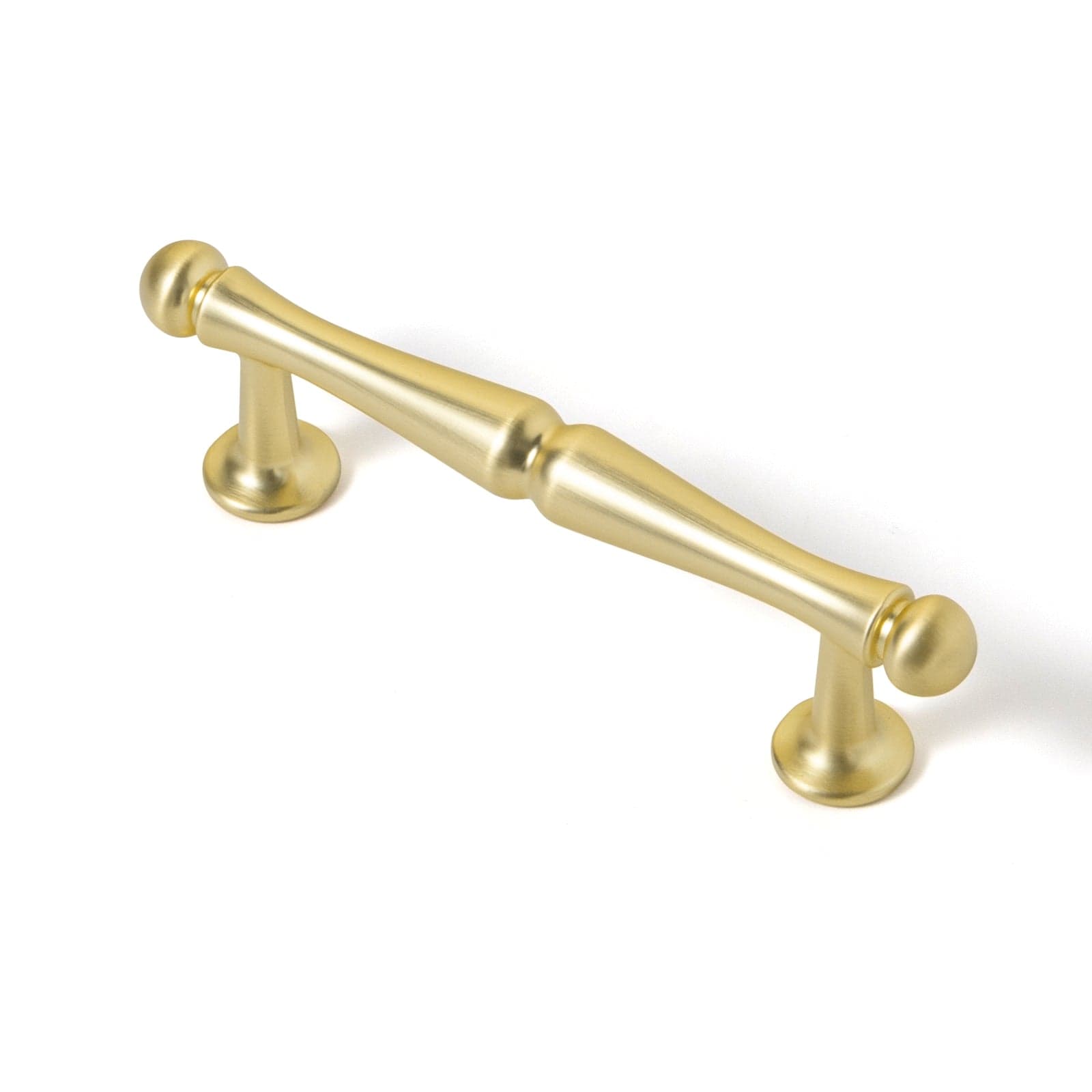 Goo-Ki Brushed Brass / 3'' Hole Center / 6 Pack Ancient Solid Vintage Bar Pull for Drawer Retro Cabinet Handles