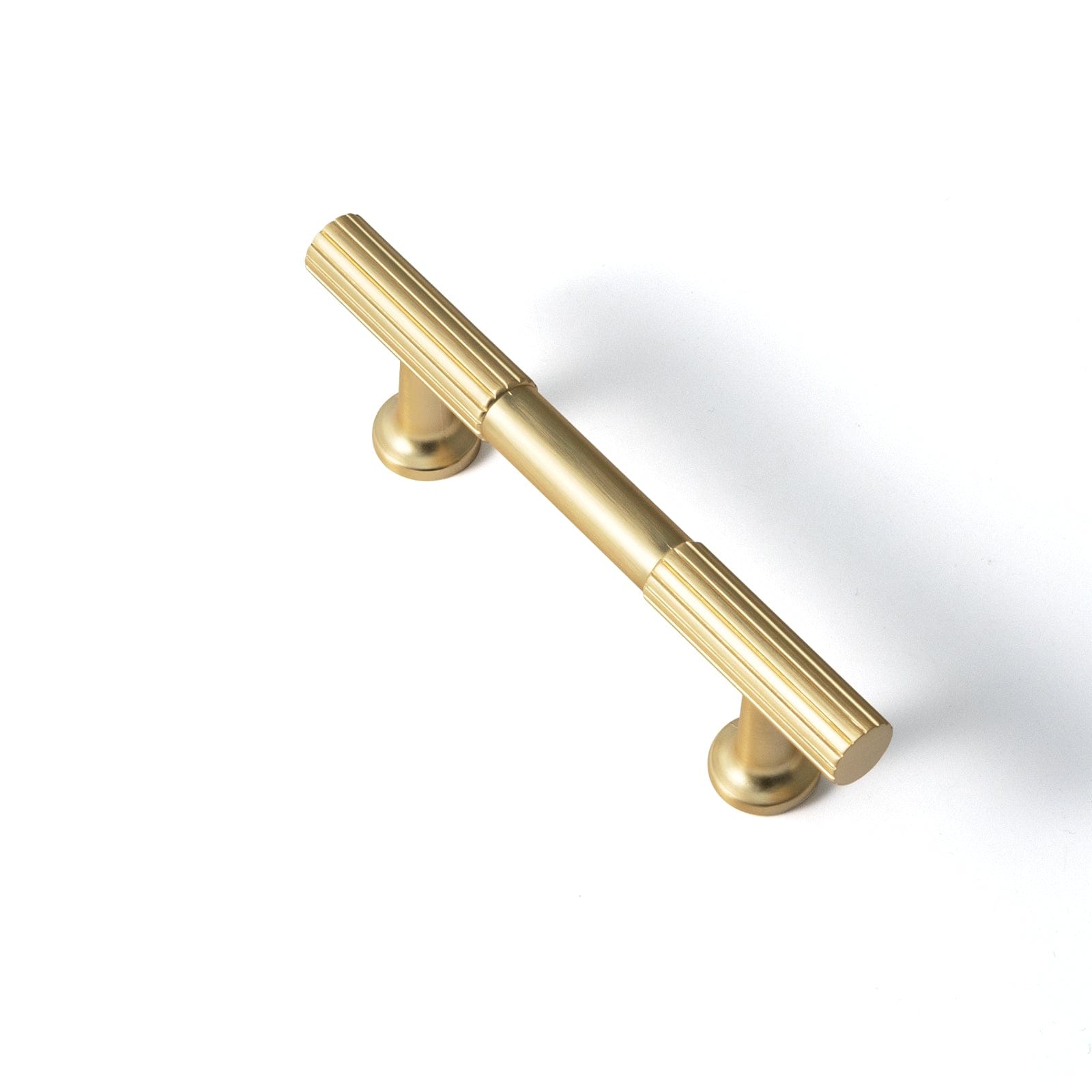 Goo-Ki Brushed Brass / 3'' Hole Center / 6 Pack Striped Decorations Cabinet Pull Retro Brass Cabinet Handles